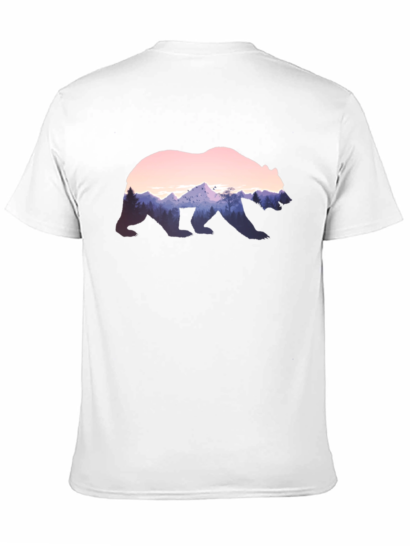 Bear Silhouette Mountain Scene Graphic Tee