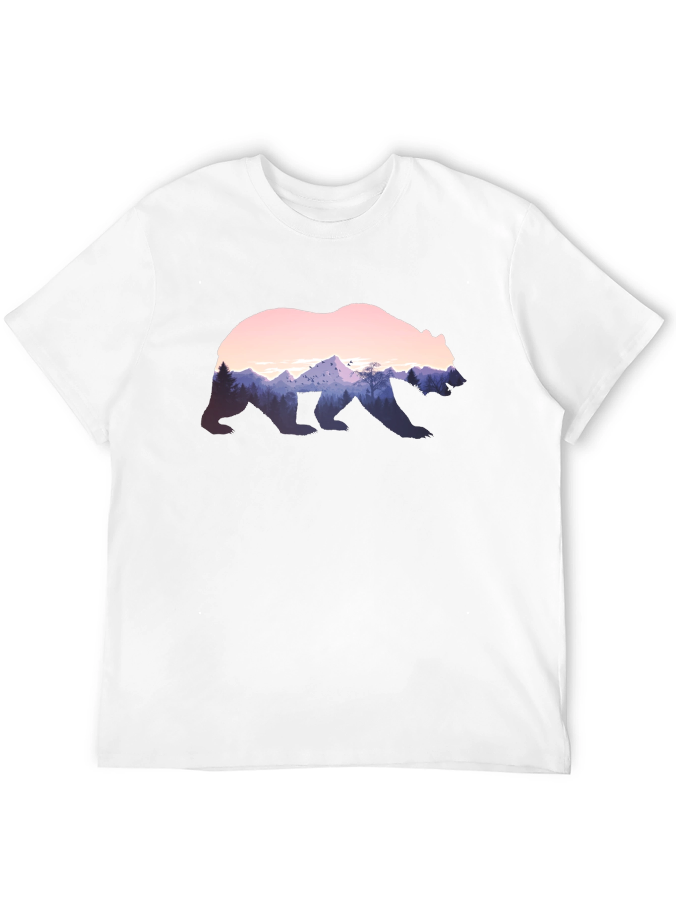 Bear Silhouette Mountain Scene Graphic Tee