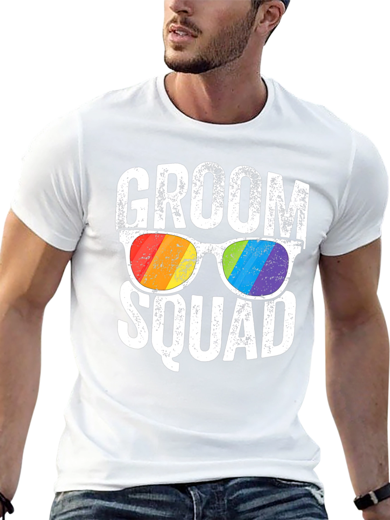 Groom Squad Pride Sunglasses Graphic T-Shirt