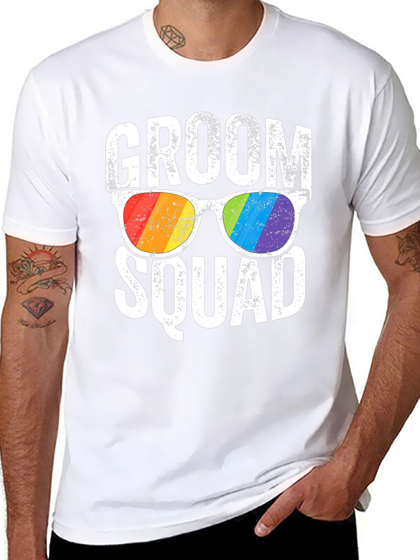 Groom Squad Pride Sunglasses Graphic T-Shirt