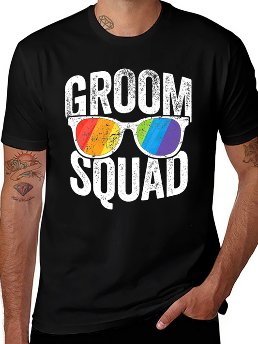 Groom Squad Pride Sunglasses Graphic T-Shirt