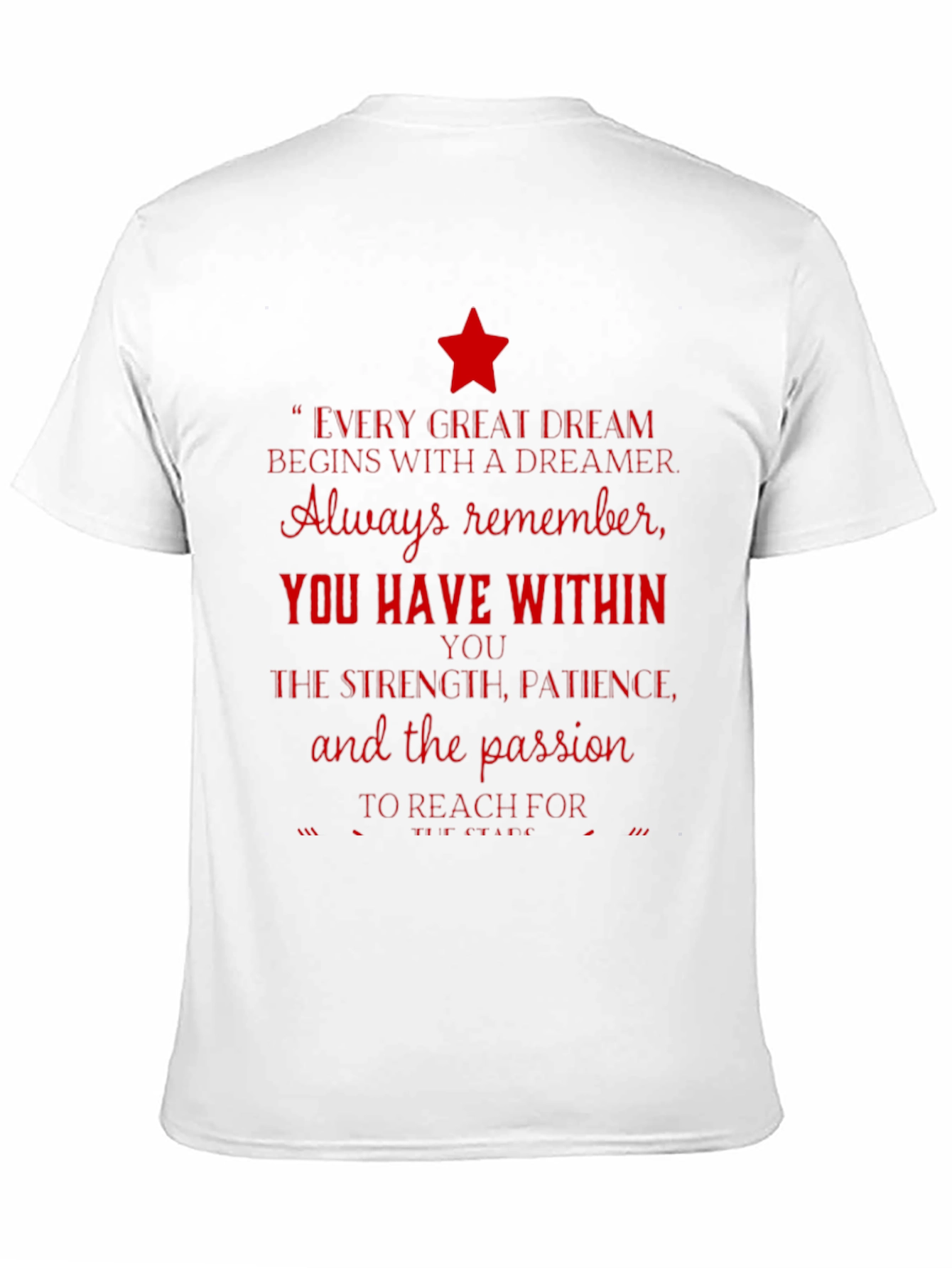 Inspirational Star Graphic Black T-Shirt