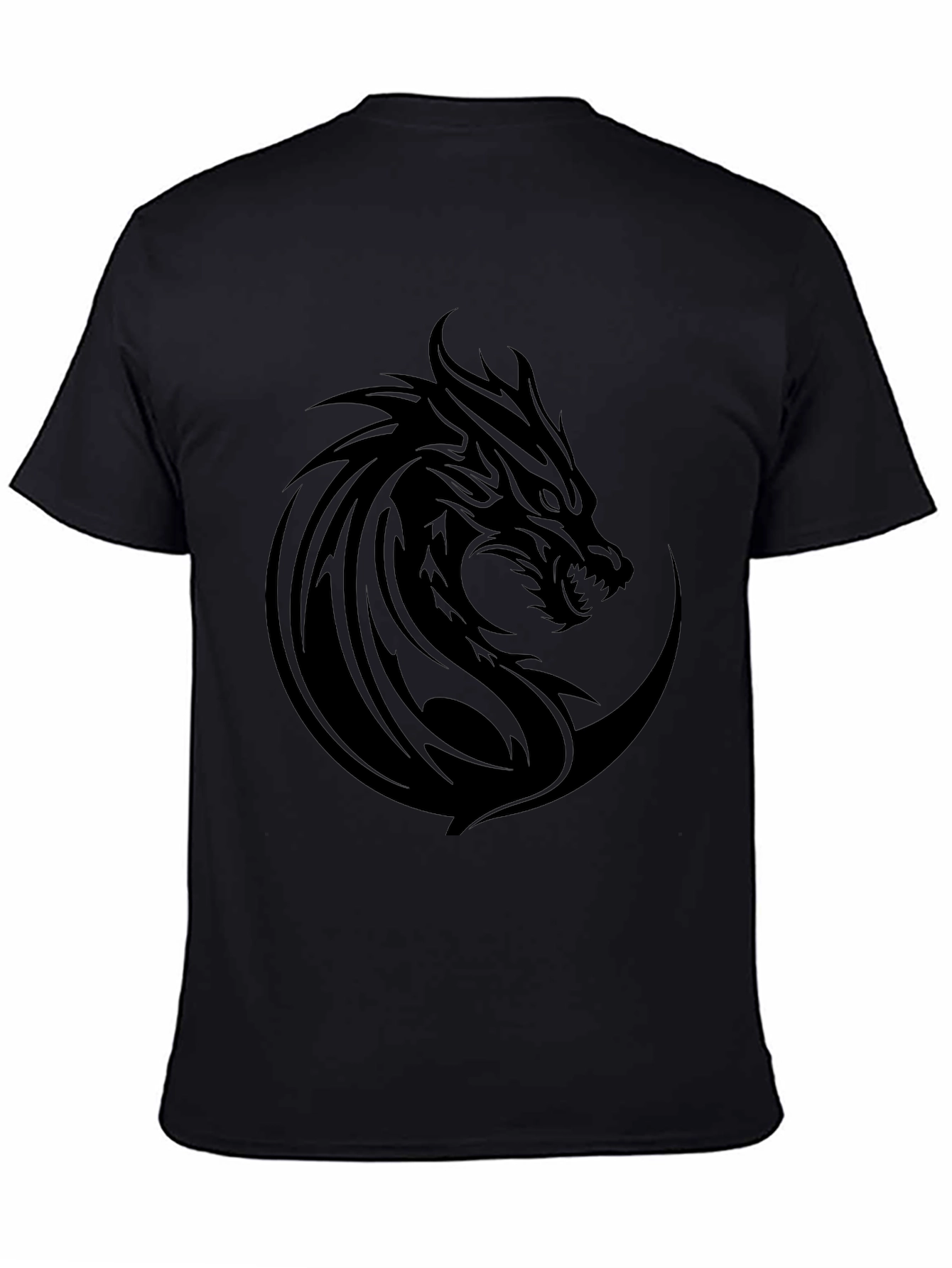 Mens Black Dragon Graphic Tee - Stylish & Bold