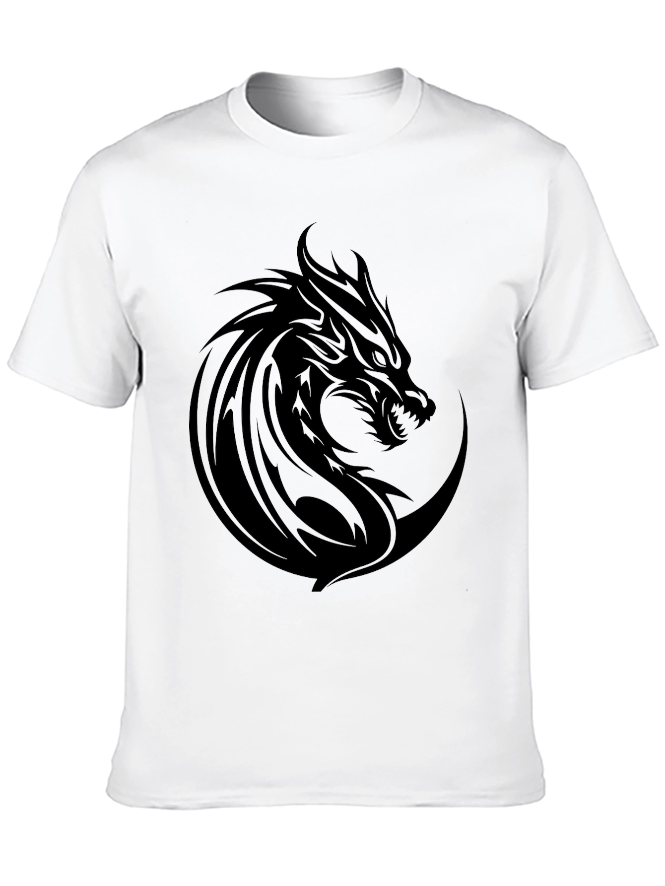 Mens Black Dragon Graphic Tee - Stylish & Bold