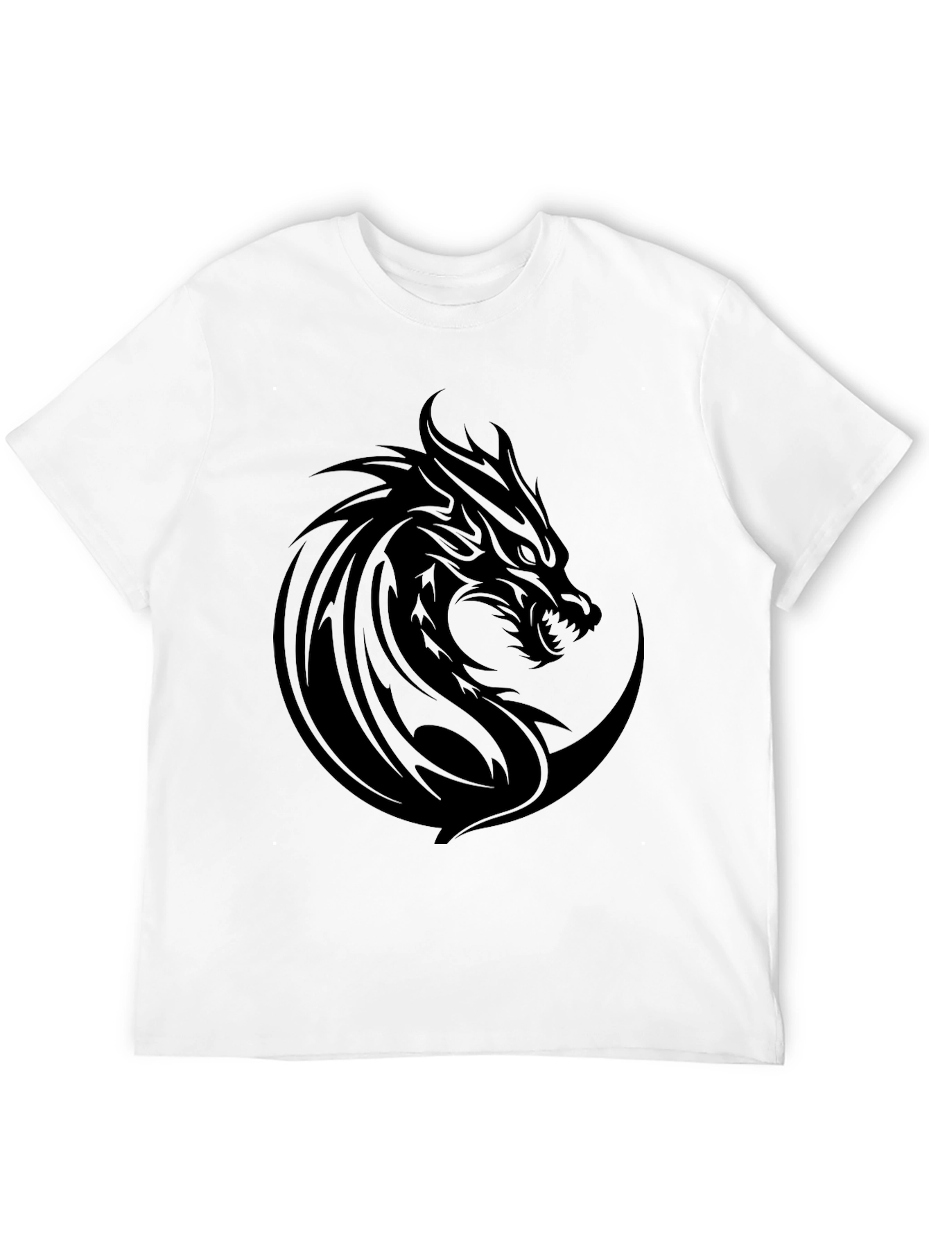 Mens Black Dragon Graphic Tee - Stylish & Bold