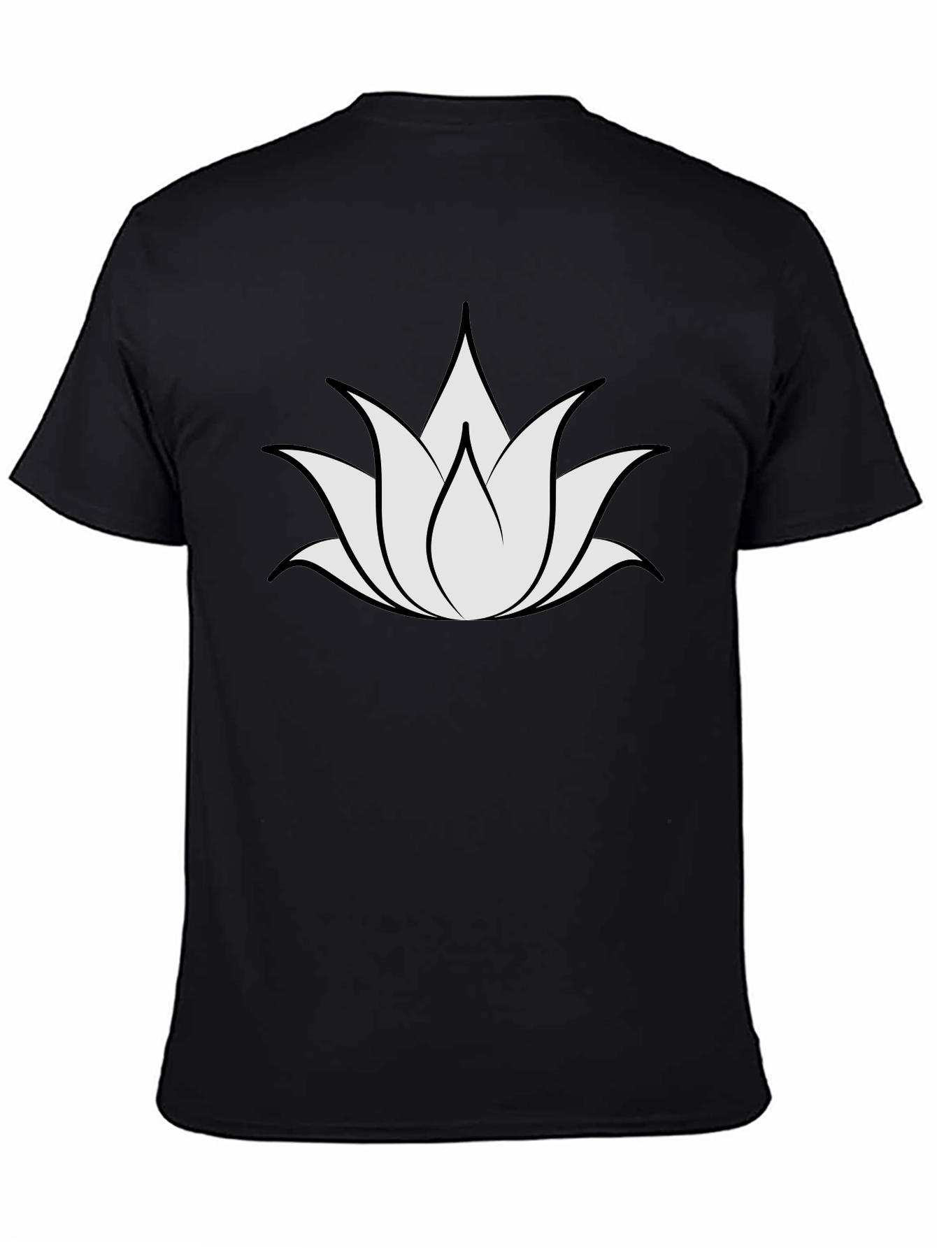 Lotus Flower Graphic Black T-Shirt