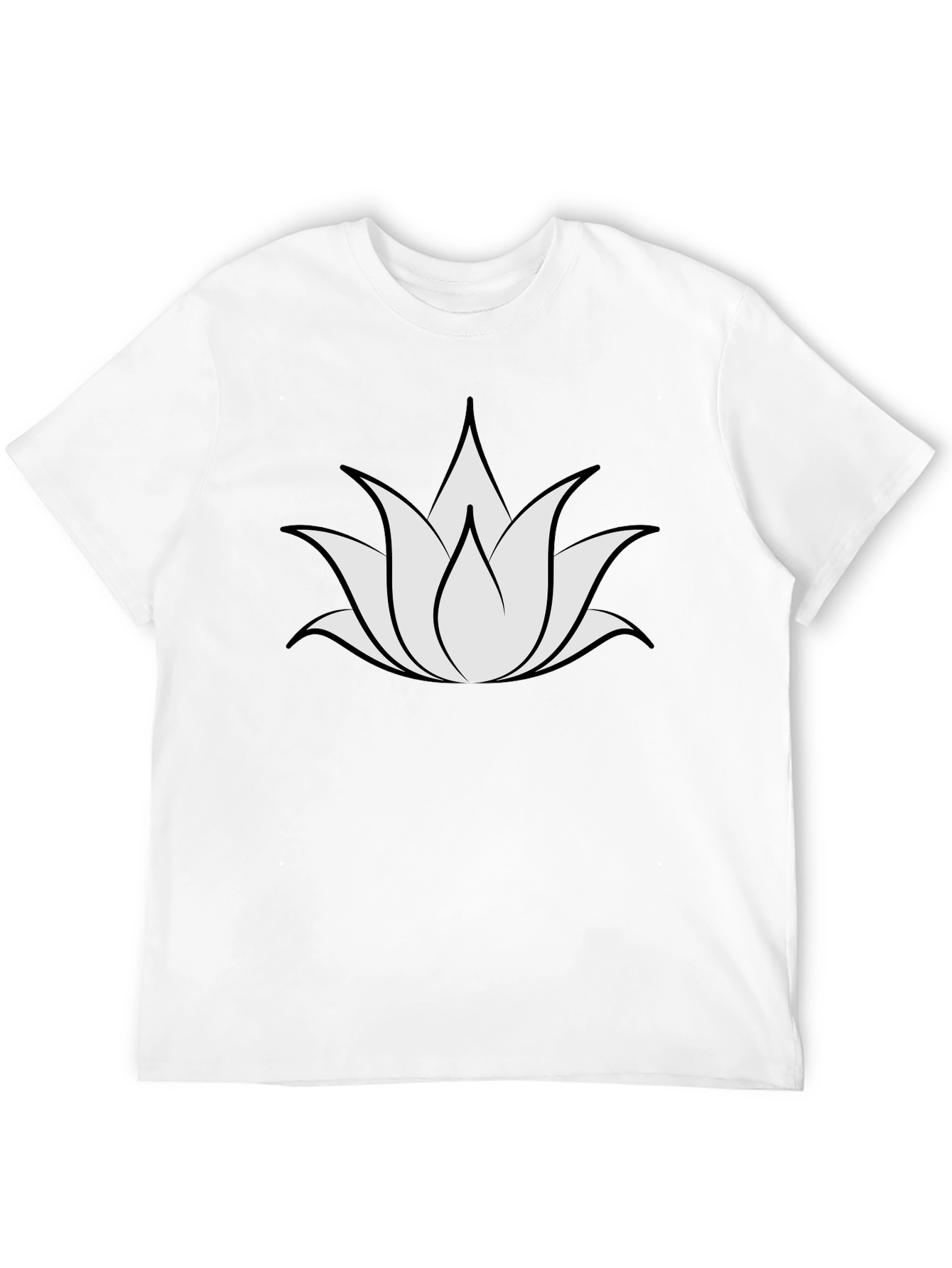 Lotus Flower Graphic Black T-Shirt