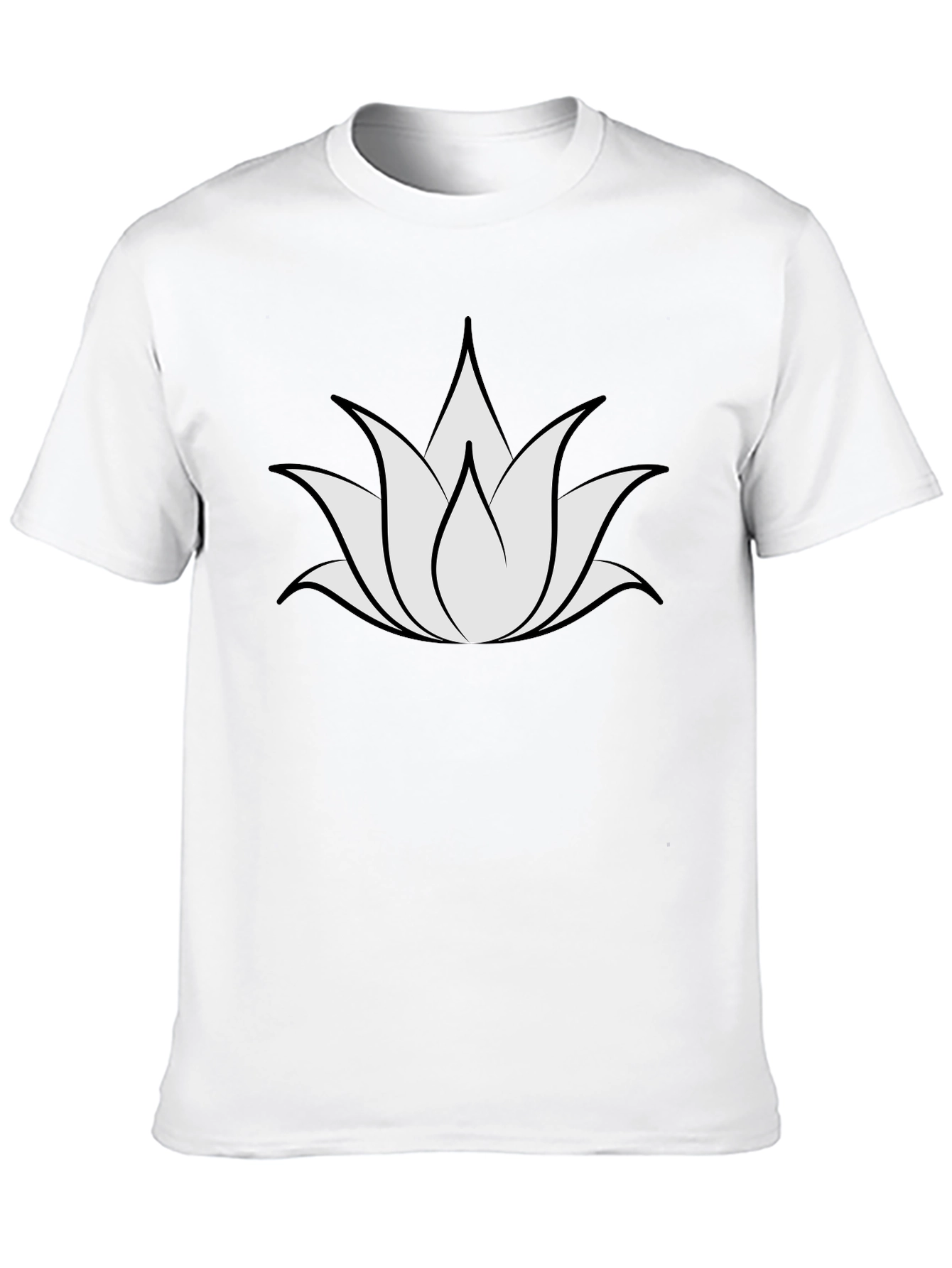 Lotus Flower Graphic Black T-Shirt