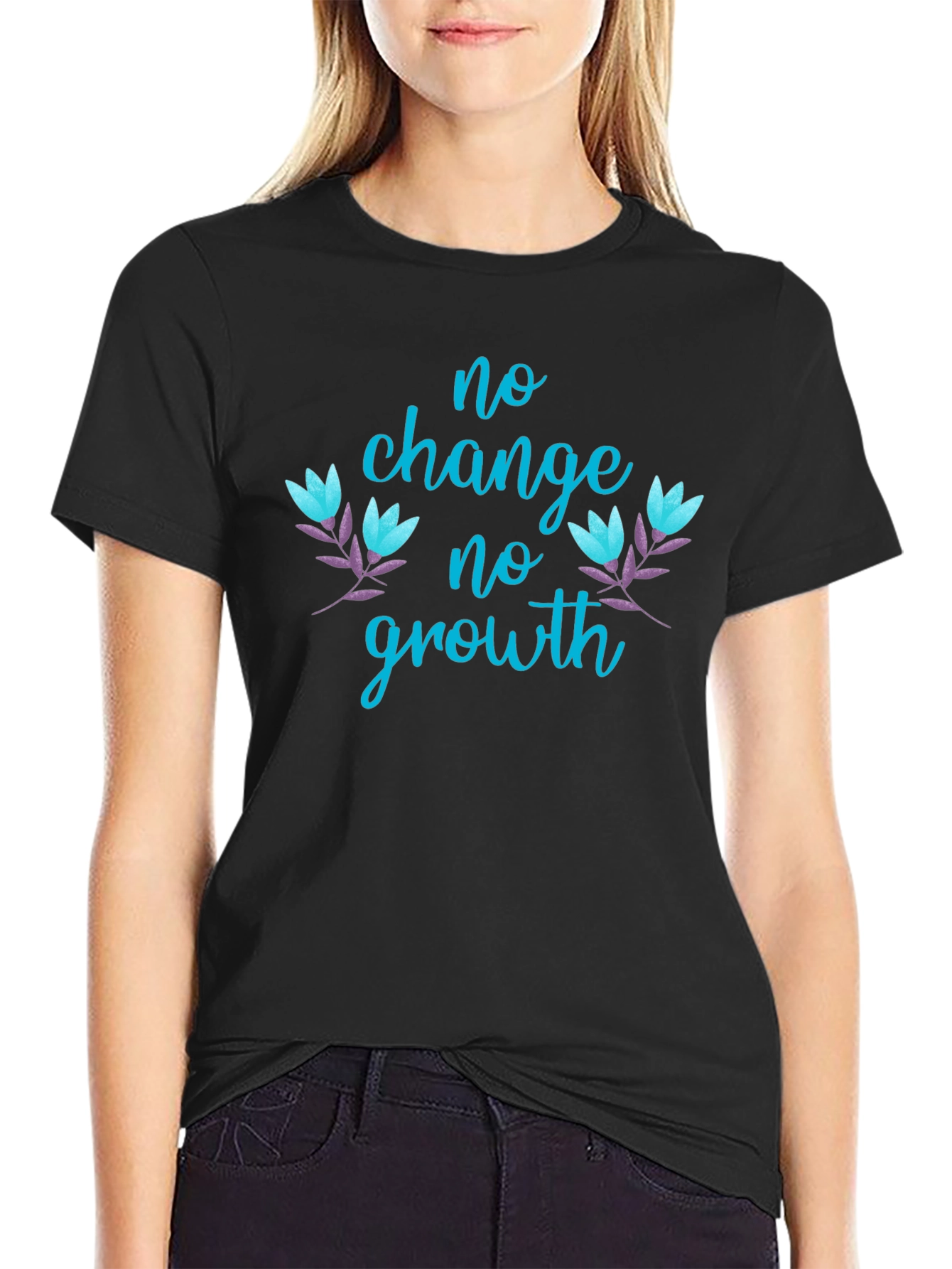 No Change No Growth Graphic Tee - Black