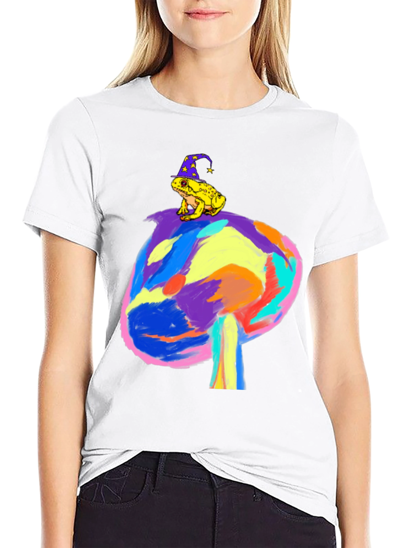 Wizard Frog on Mushroom Tee