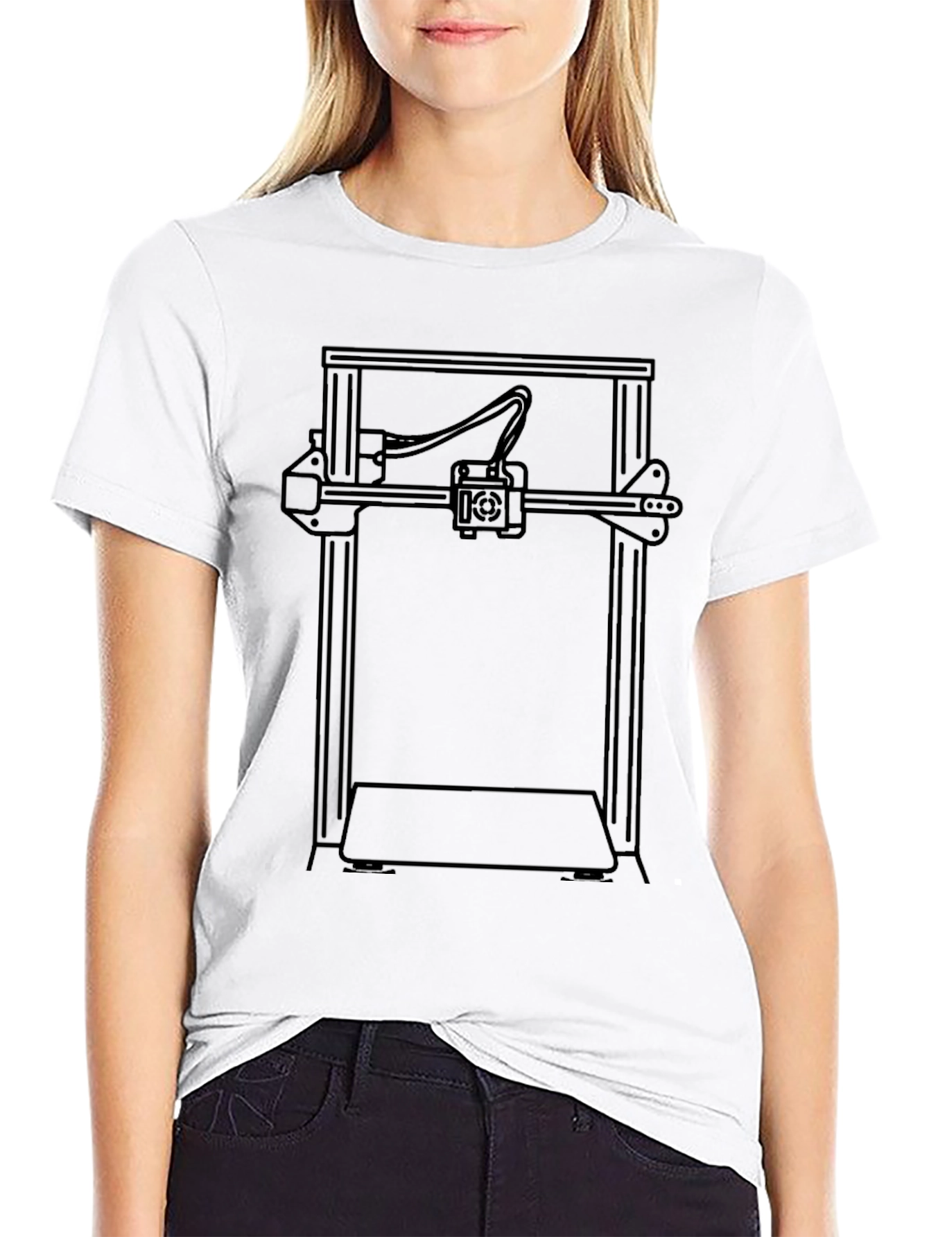 3D Printer Graphic Tee - Black Print