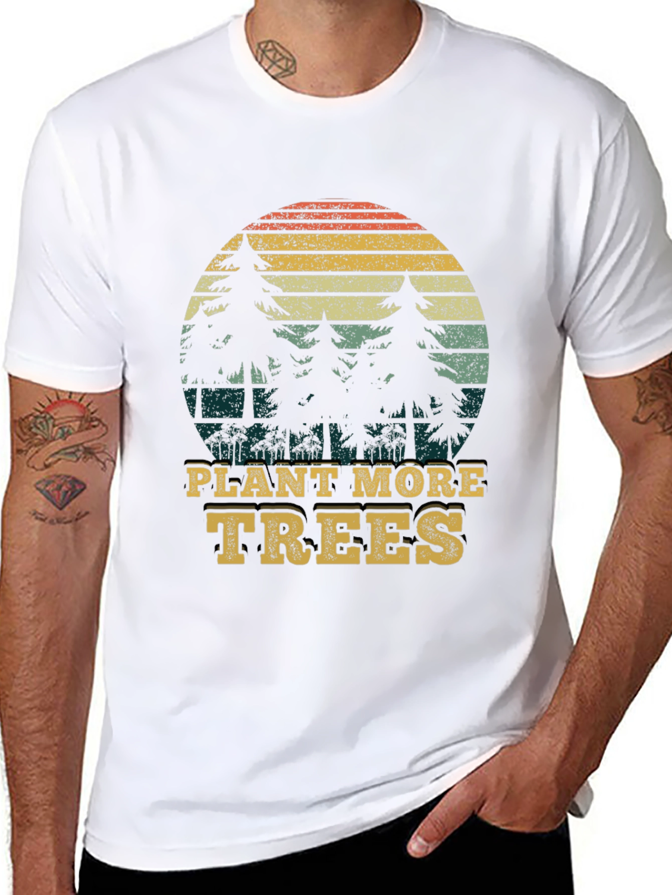 Plant More Trees Graphic Tee - Black