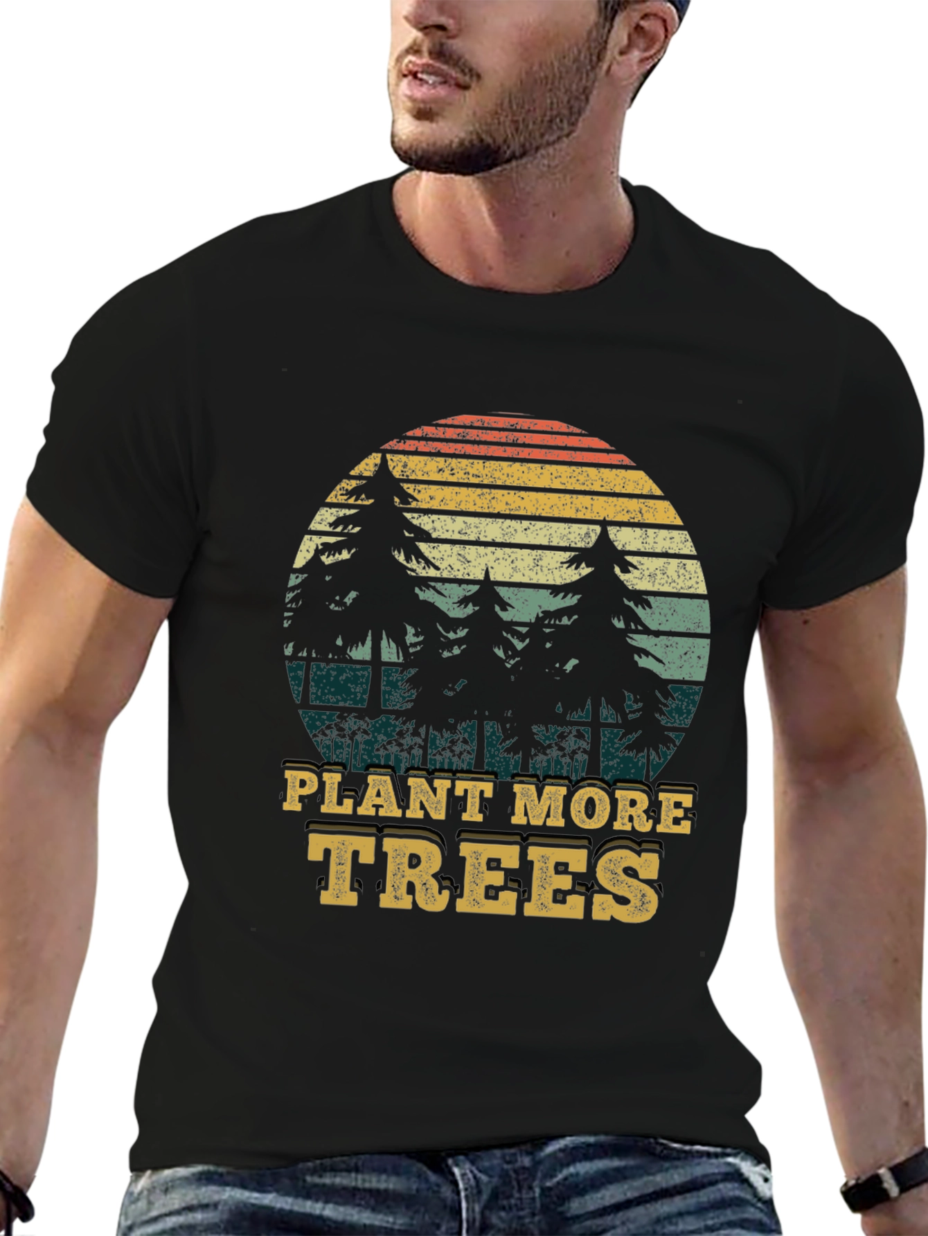Plant More Trees Graphic Tee - Black