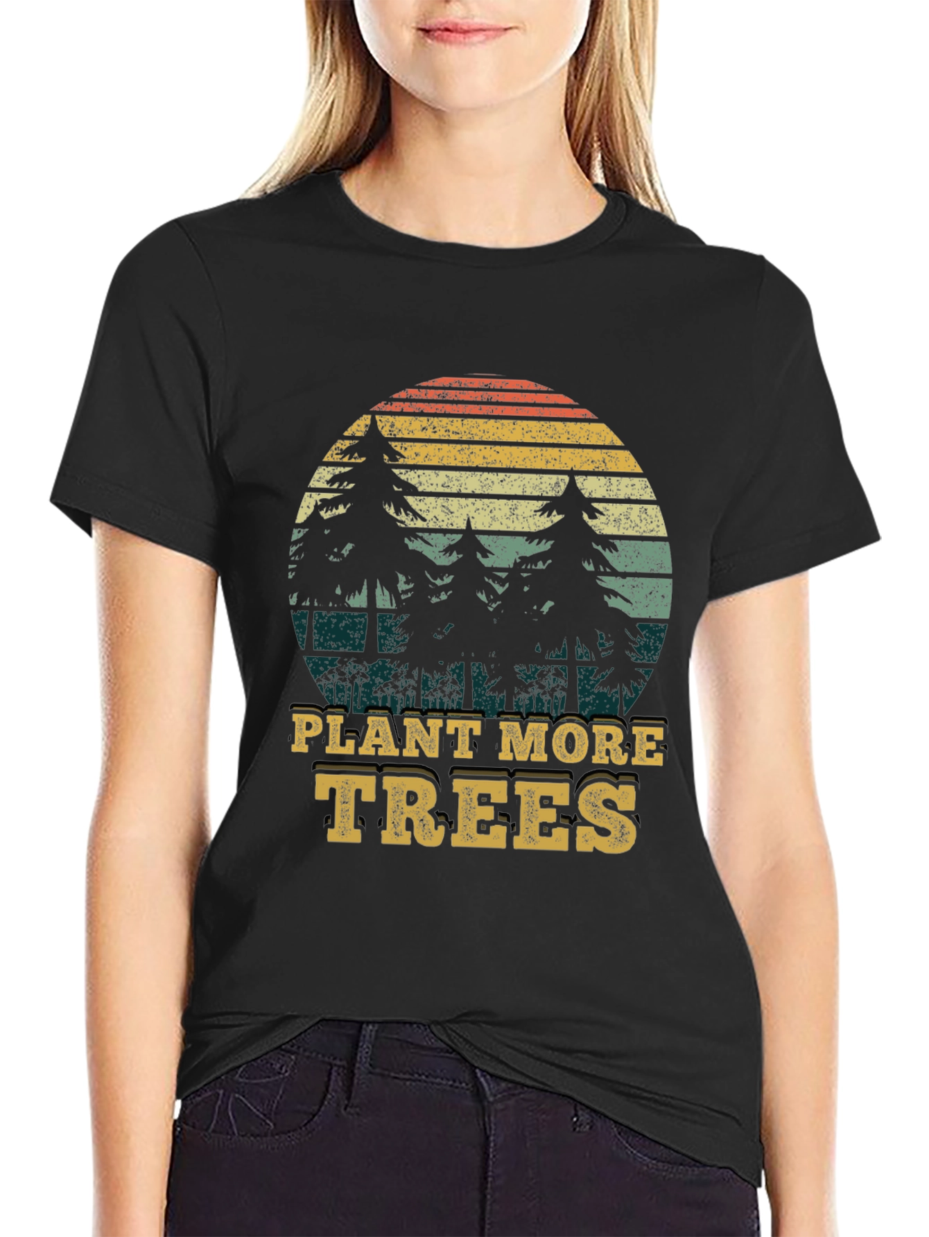 Plant More Trees Graphic Tee - Black