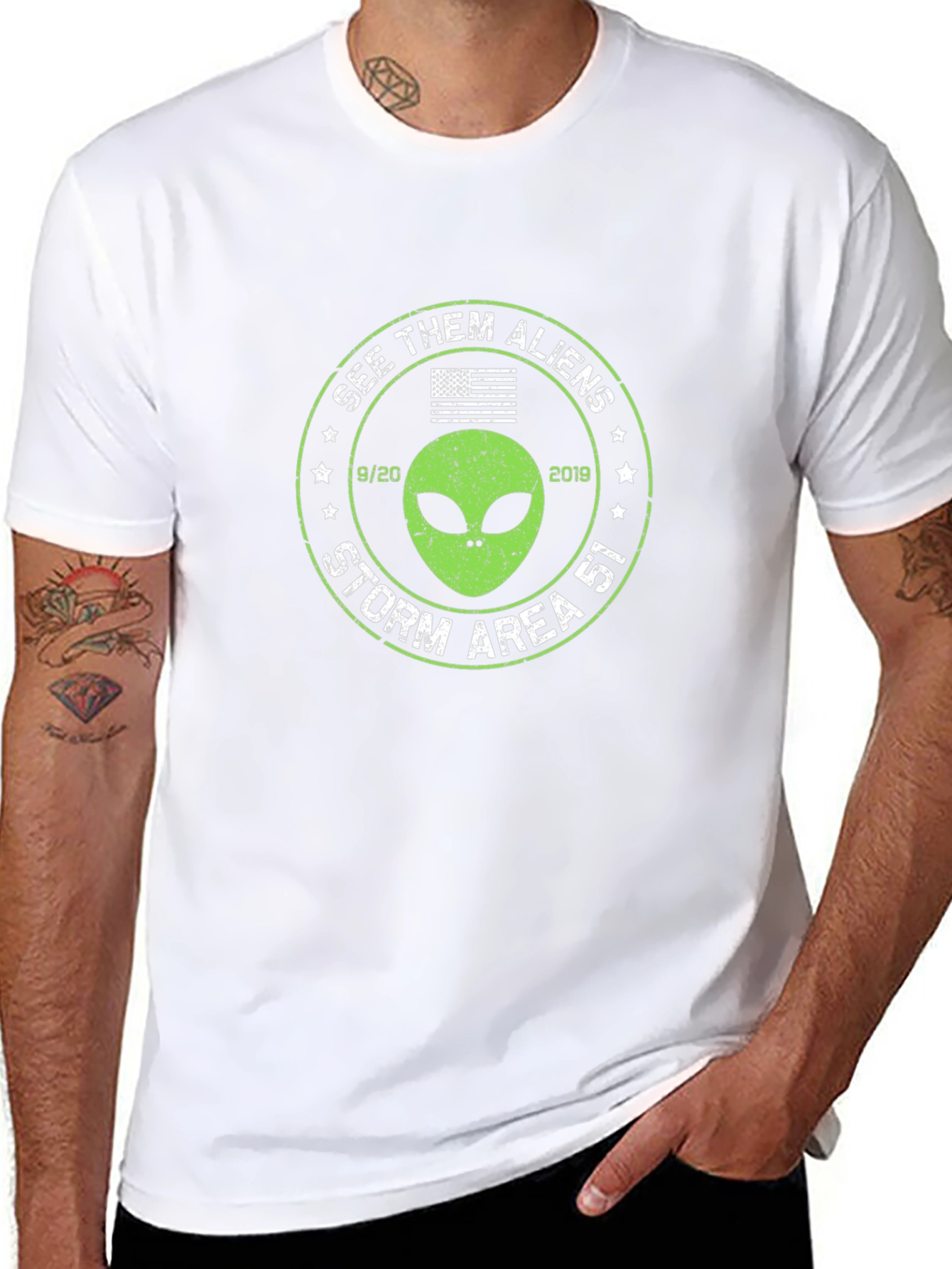 Storm Area 51 Alien Graphic Tee - Black