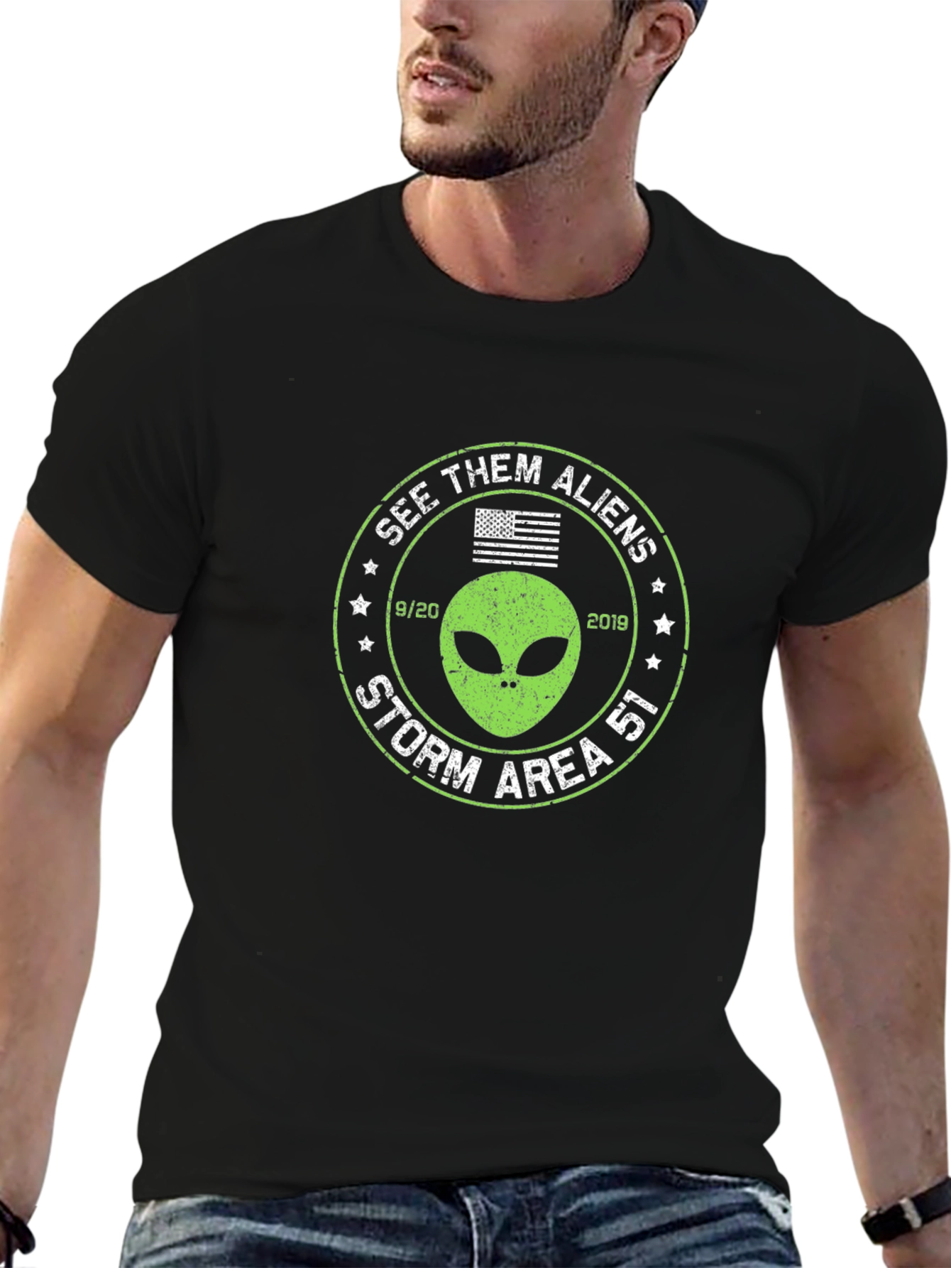 Storm Area 51 Alien Graphic Tee - Black