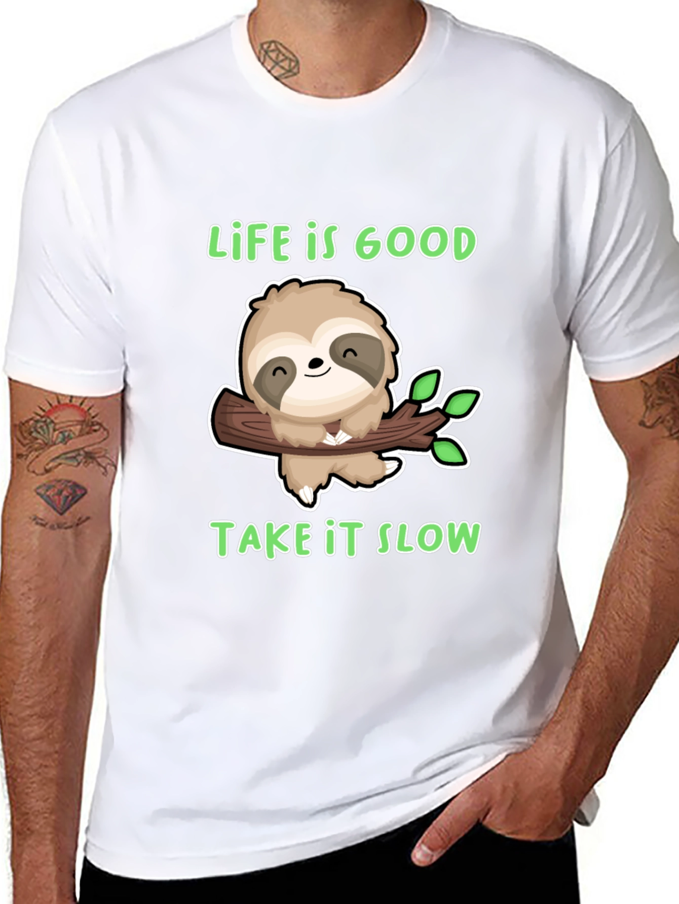 Life is Good Sloth Graphic Tee