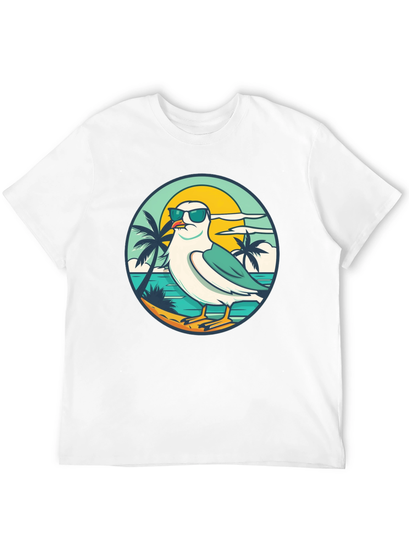 Cool Seagull Graphic Tee - Beach Vibes