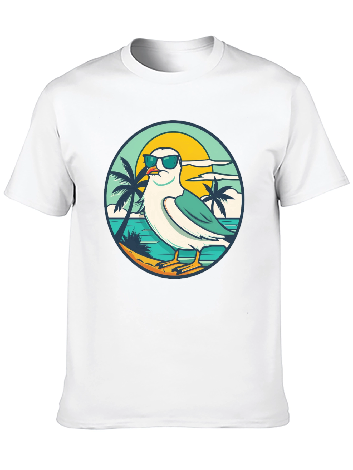 Cool Seagull Graphic Tee - Beach Vibes