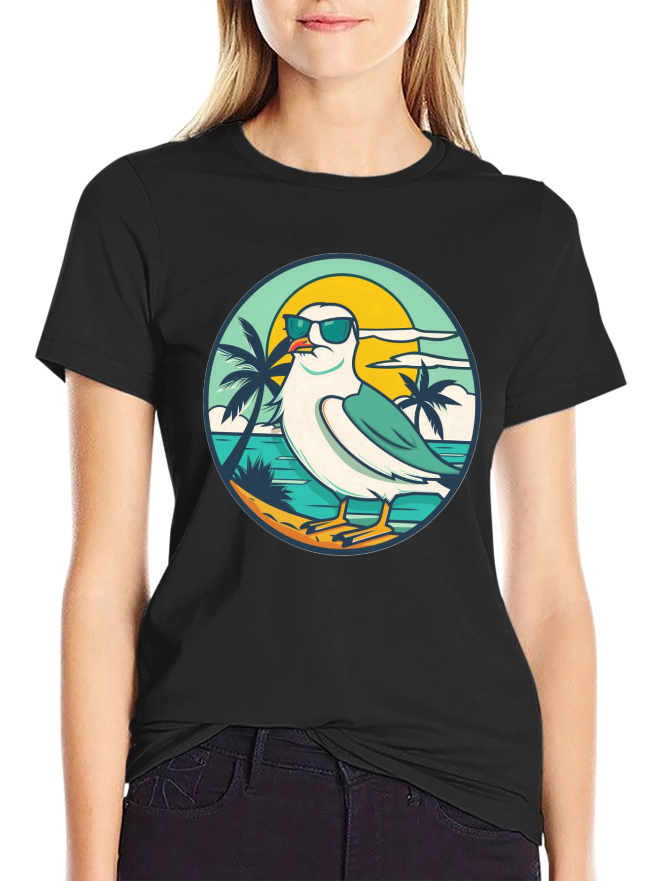 Cool Seagull Graphic Tee - Beach Vibes