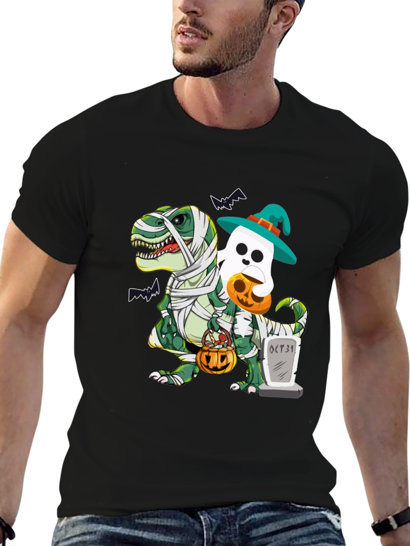 Halloween Dinosaur Ghost Mummy T-Shirt