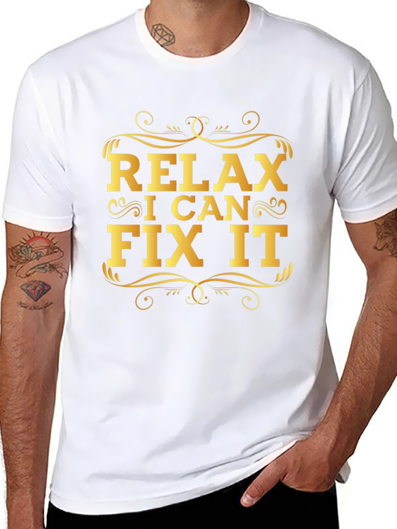 Relax I Can Fix It - Graphic Print T-Shirt
