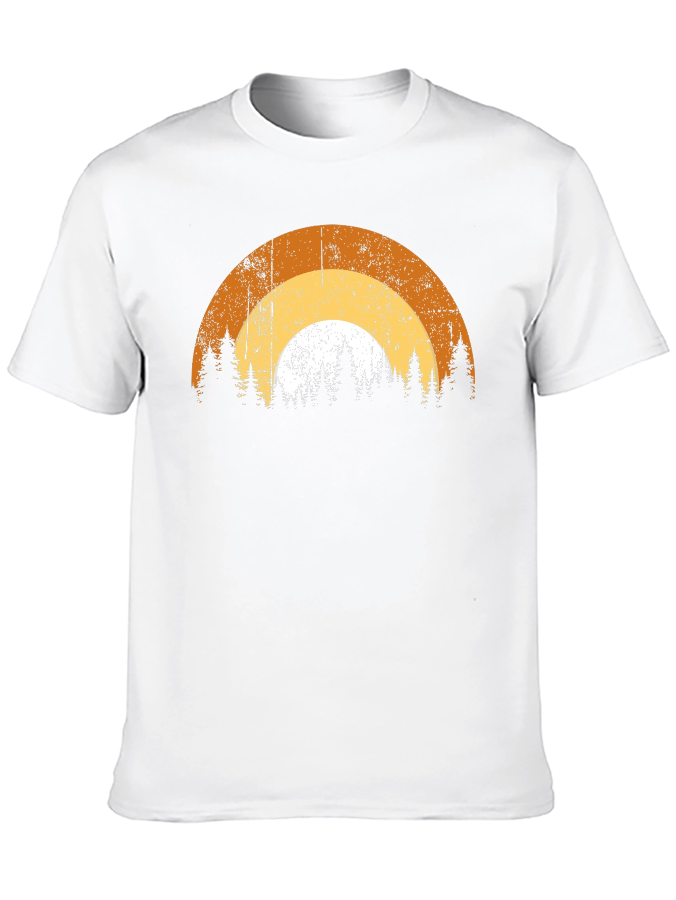 Retro Sunset Forest T-Shirt - Black Graphic Tee