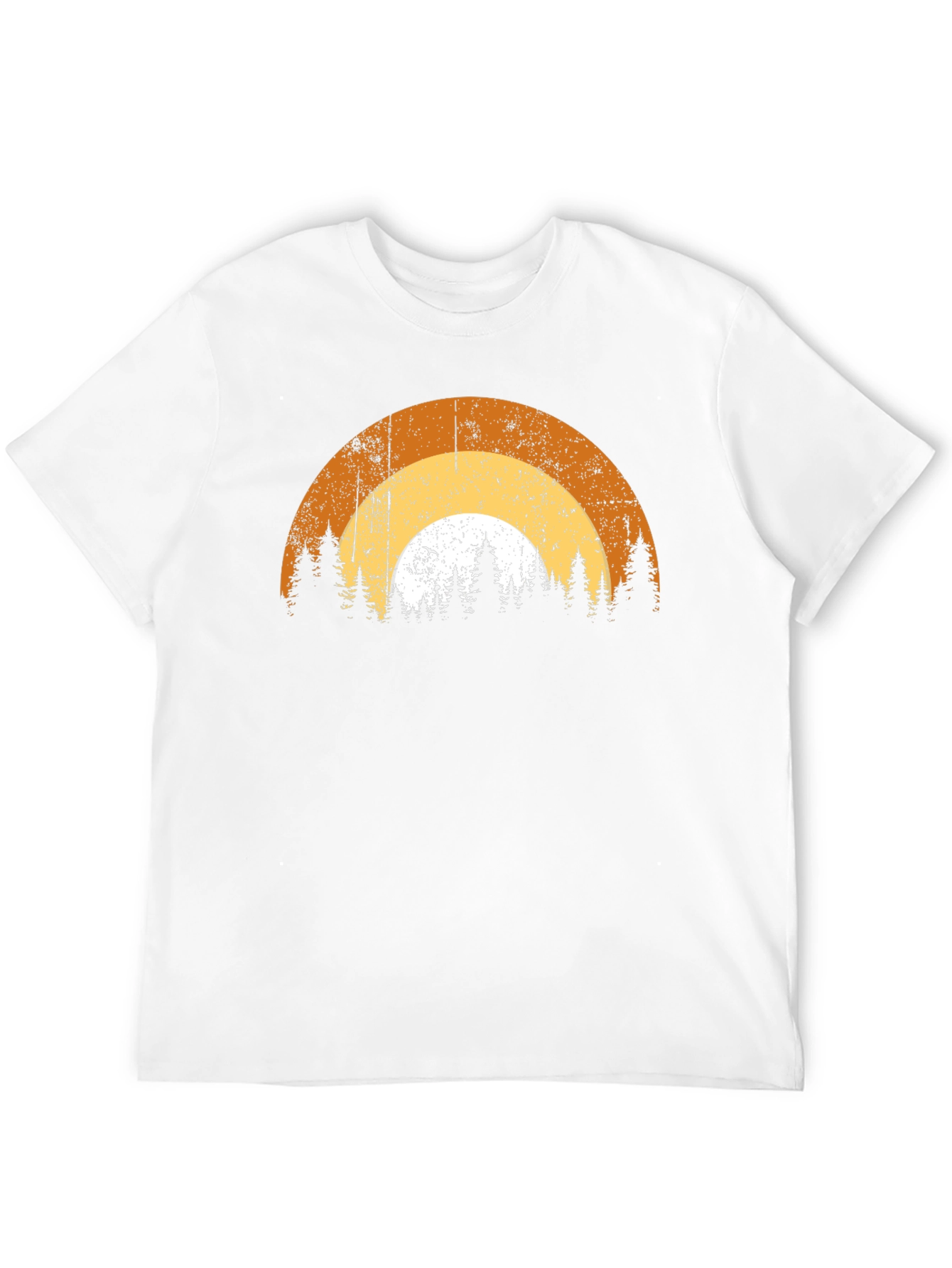 Retro Sunset Forest T-Shirt - Black Graphic Tee