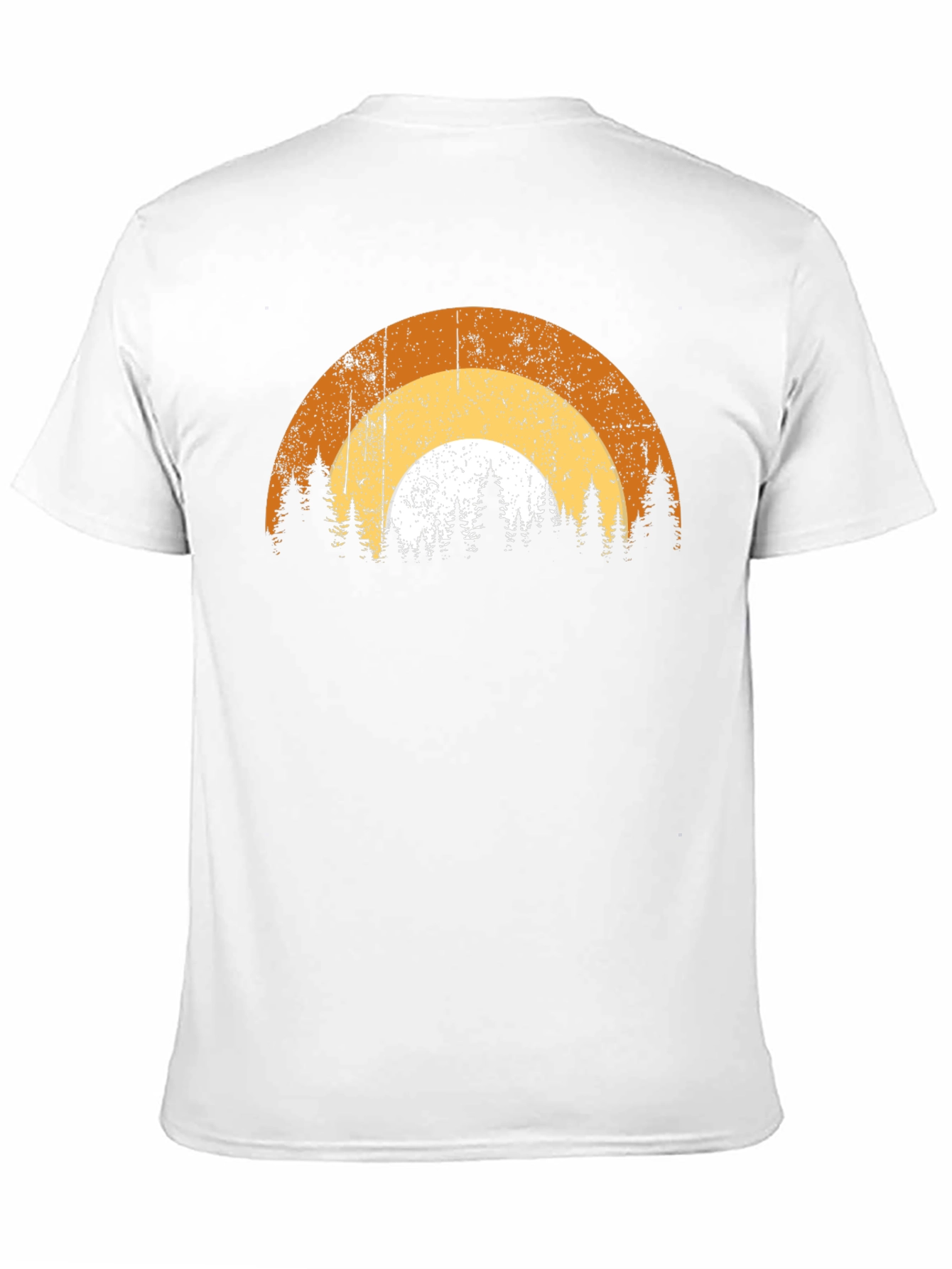 Retro Sunset Forest T-Shirt - Black Graphic Tee