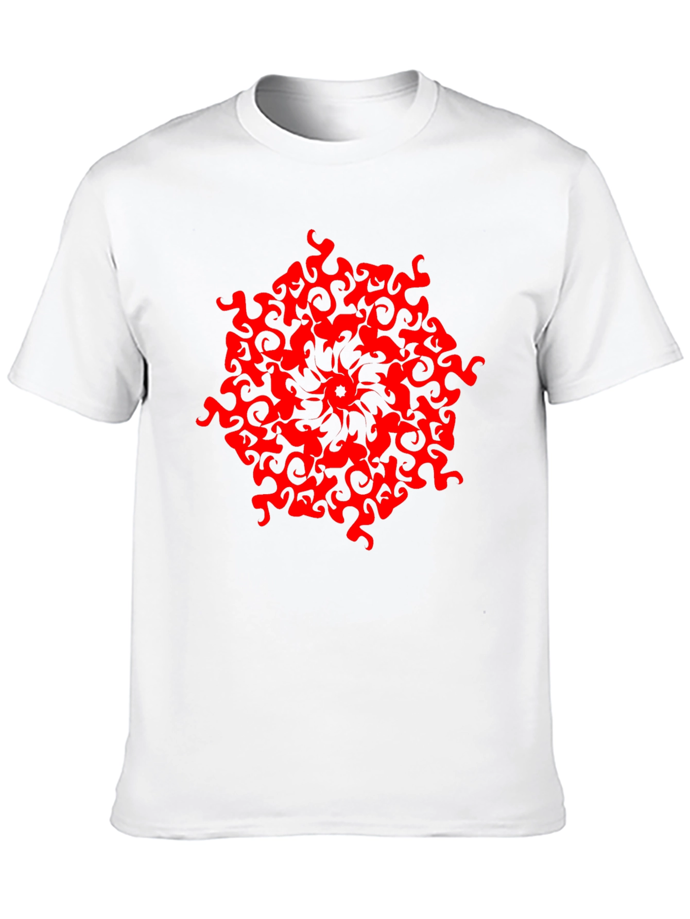 Abstract Red Design Black T-Shirt
