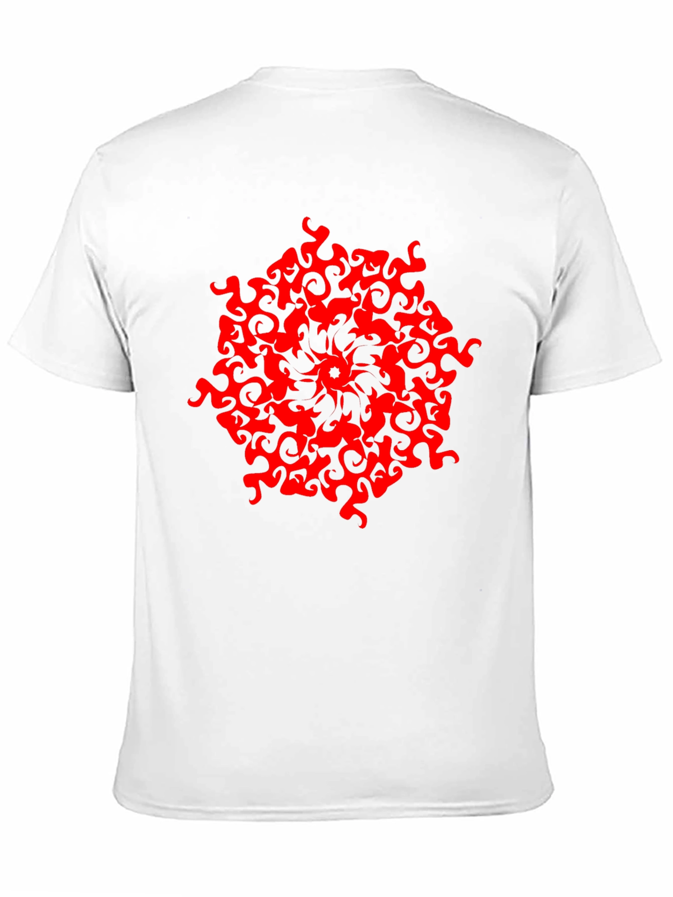 Abstract Red Design Black T-Shirt