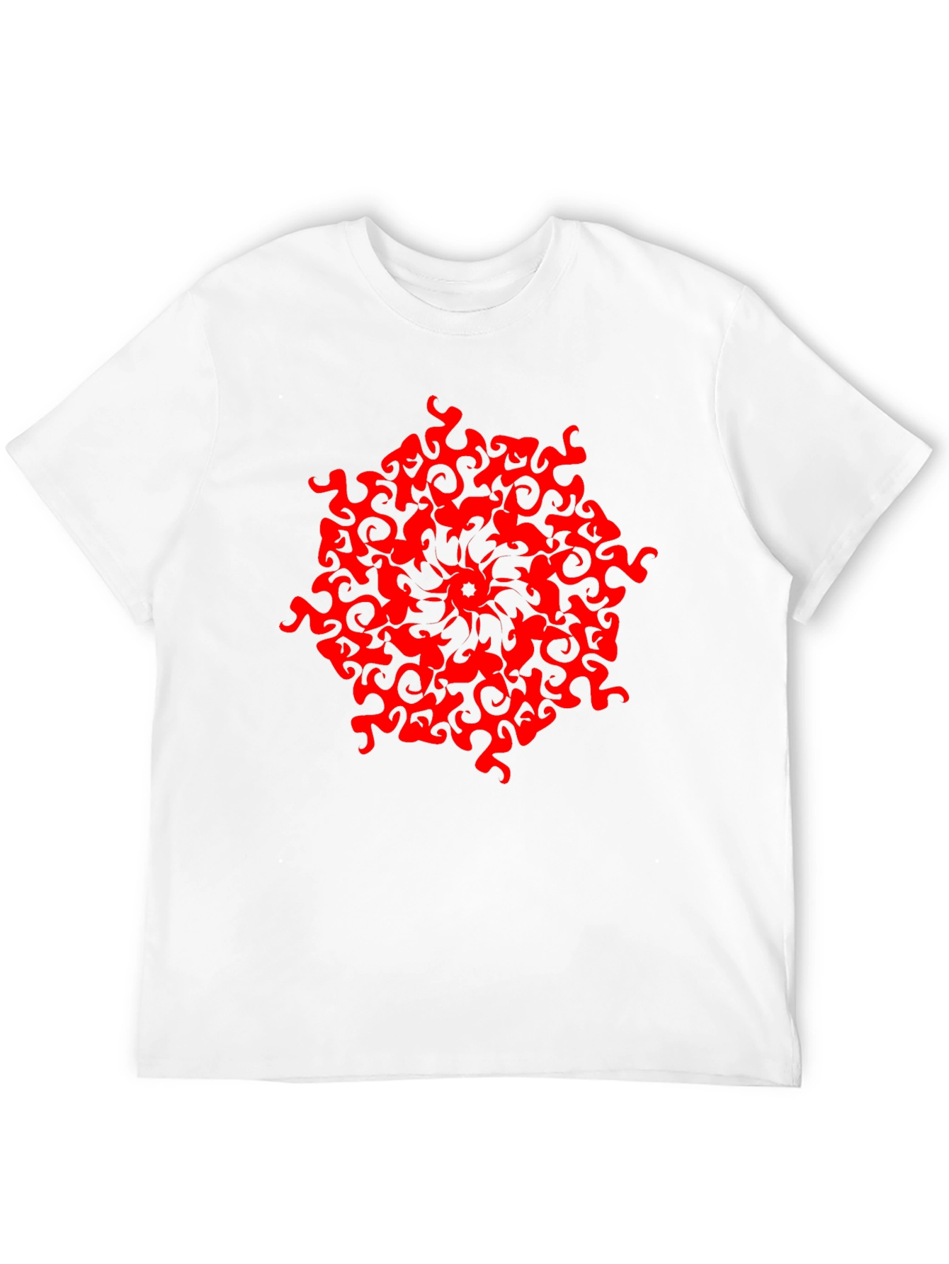Abstract Red Design Black T-Shirt