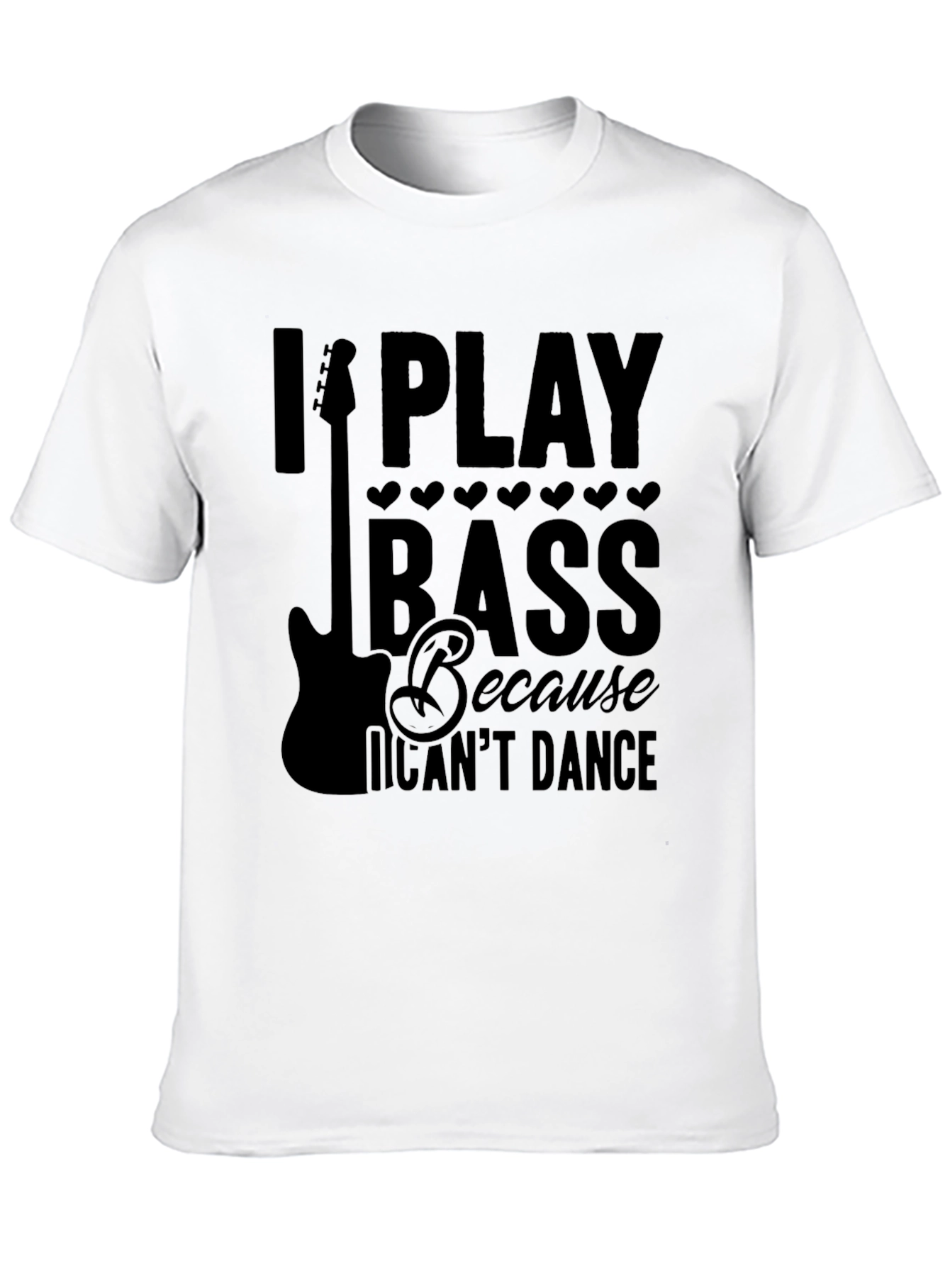 I Play Bass Black T-Shirt - Musician Gift