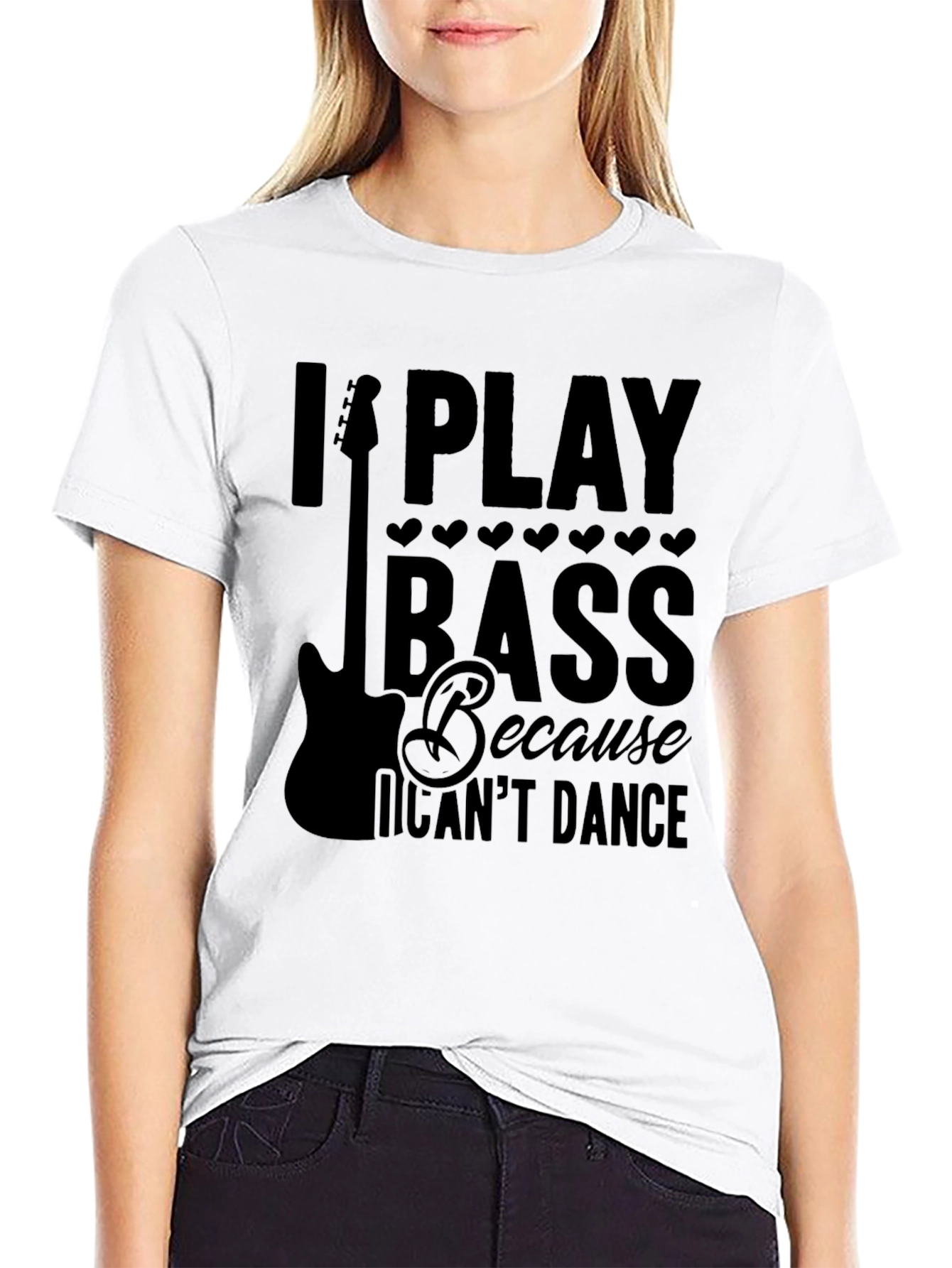 I Play Bass Black T-Shirt - Musician Gift