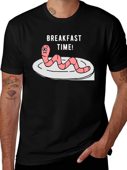 Breakfast Time Worm Graphic T-Shirt