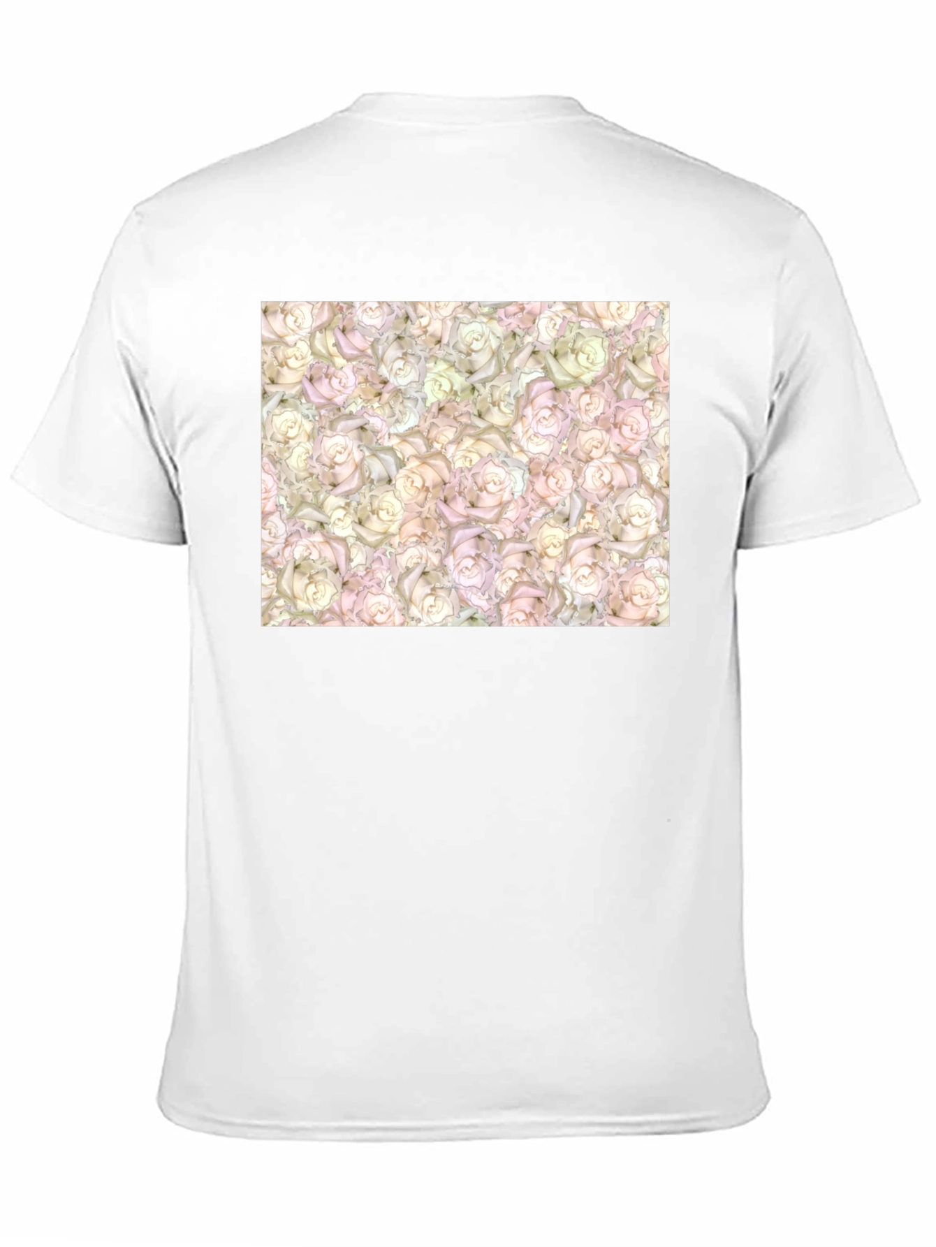 Floral Rose Pattern T-Shirt - Black