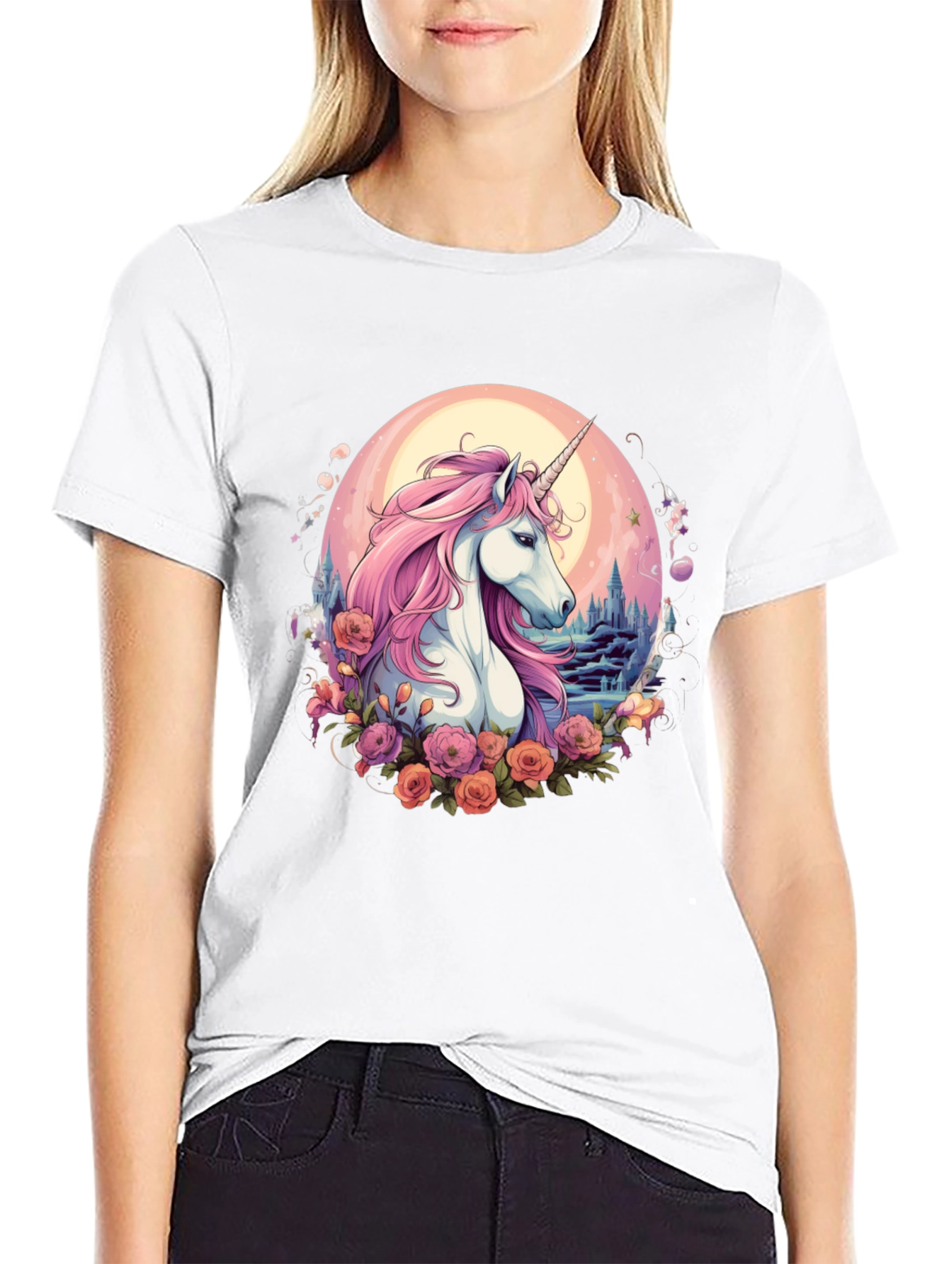 Unicorn Floral Graphic T-Shirt