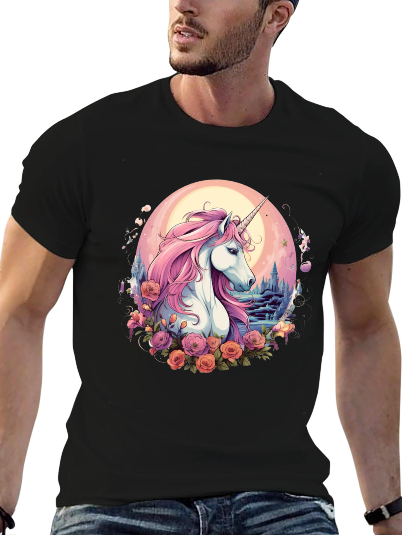 Unicorn Floral Graphic T-Shirt