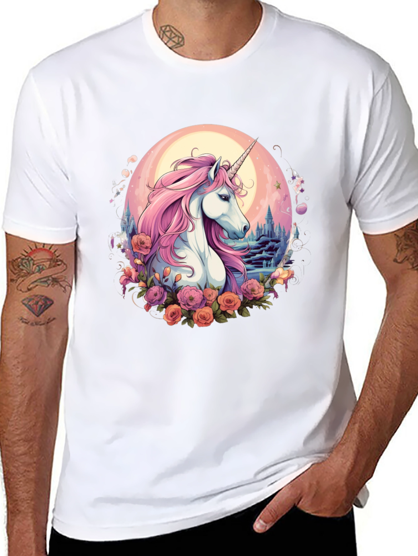 Unicorn Floral Graphic T-Shirt