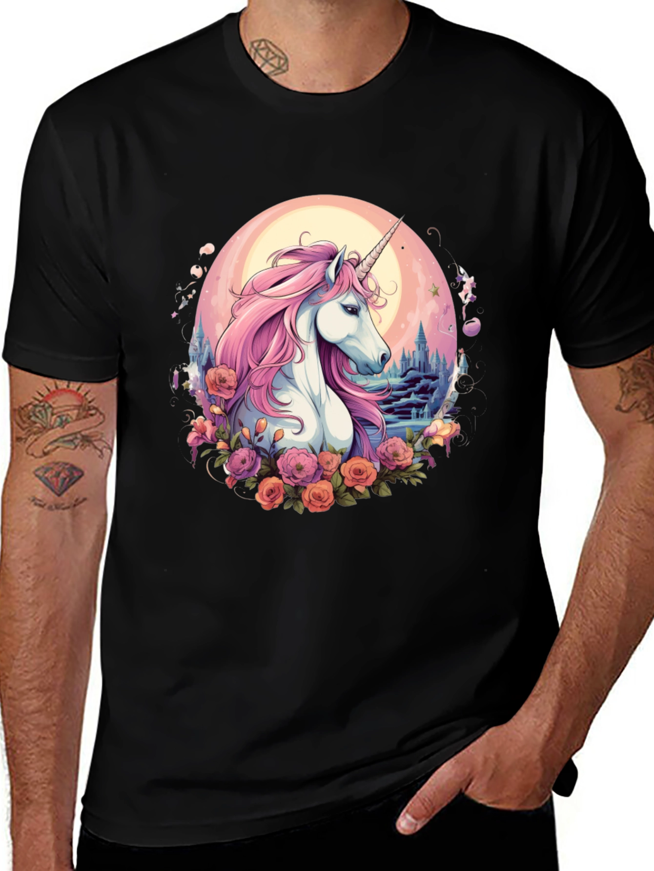 Unicorn Floral Graphic T-Shirt