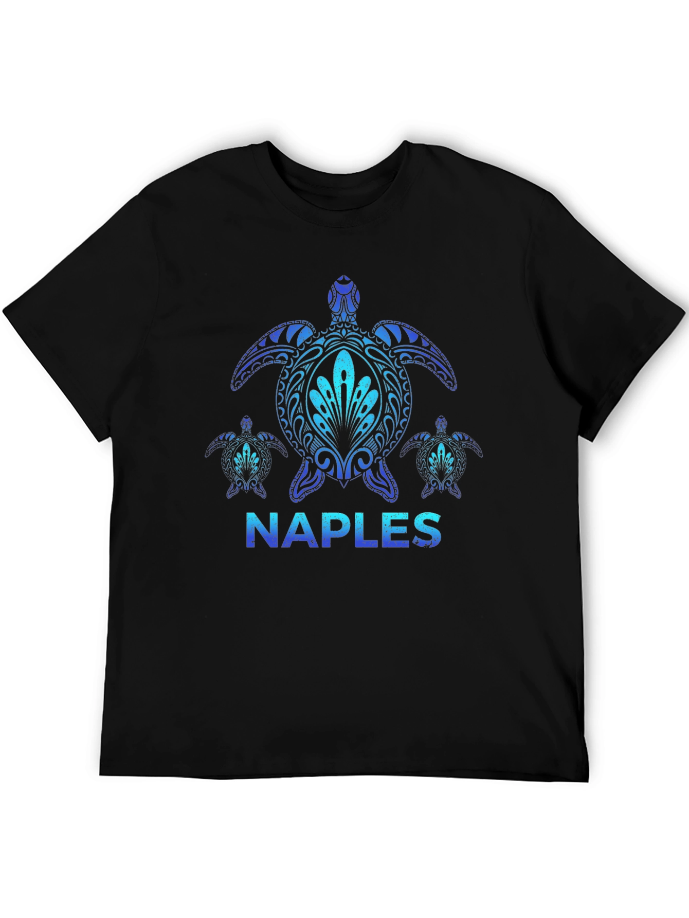 Naples Turtle Graphic Tee - Stylish Black T-Shirt