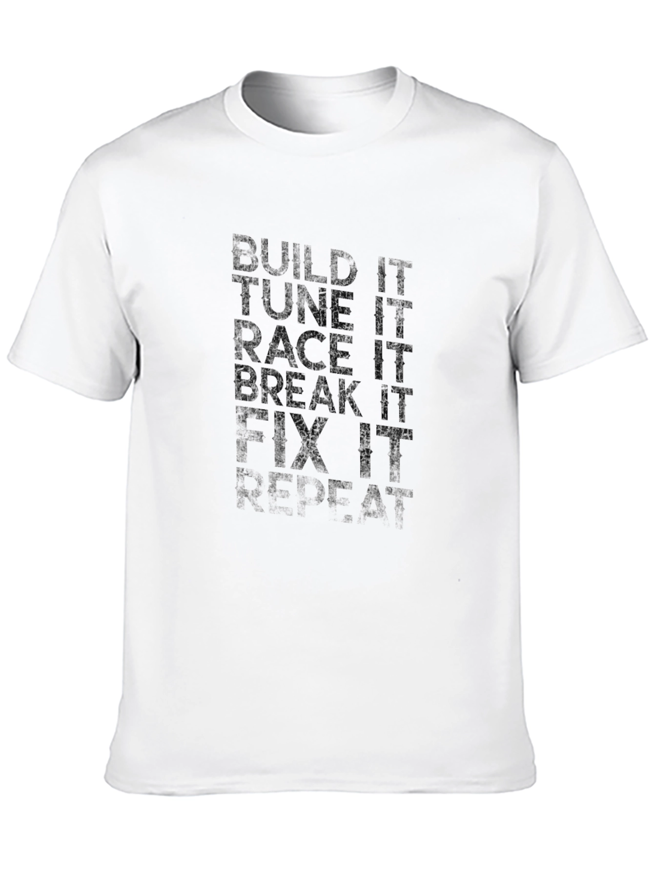 Build Tune Race Fix Repeat Black T-Shirt