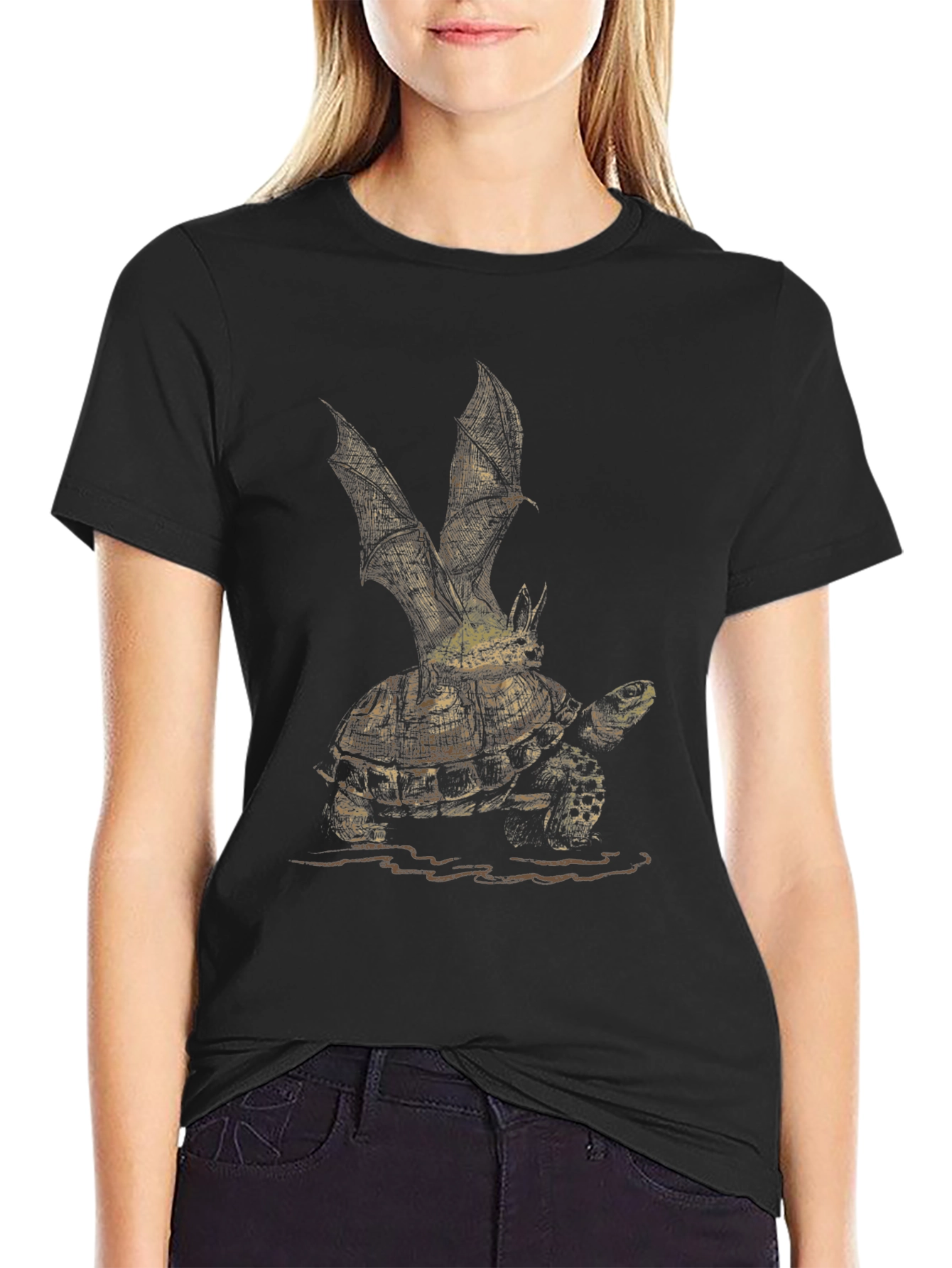 Winged Turtle Graphic Tee - Unique Creature Design