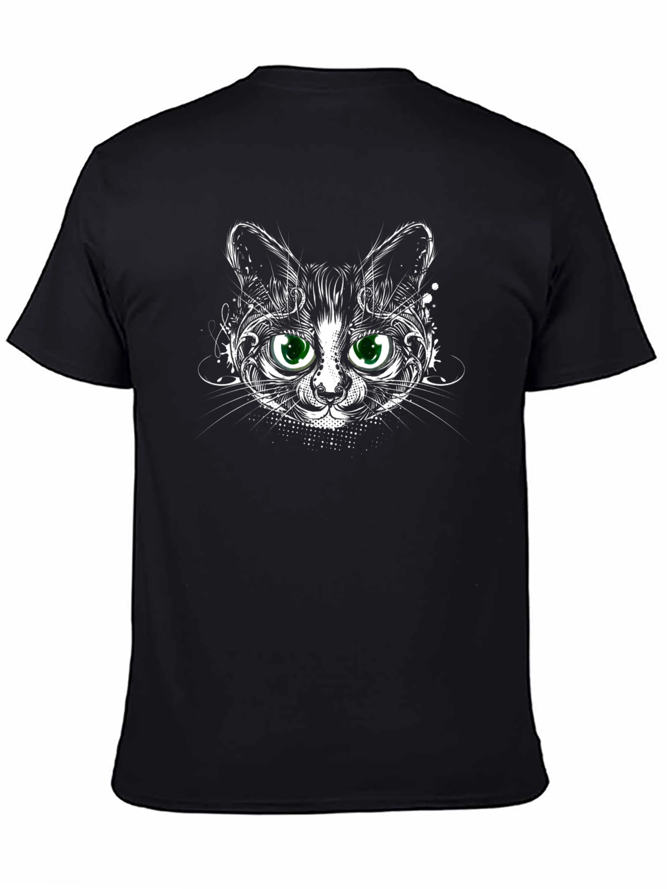 Cool Cat Graphic Tee - Black Cotton T-Shirt