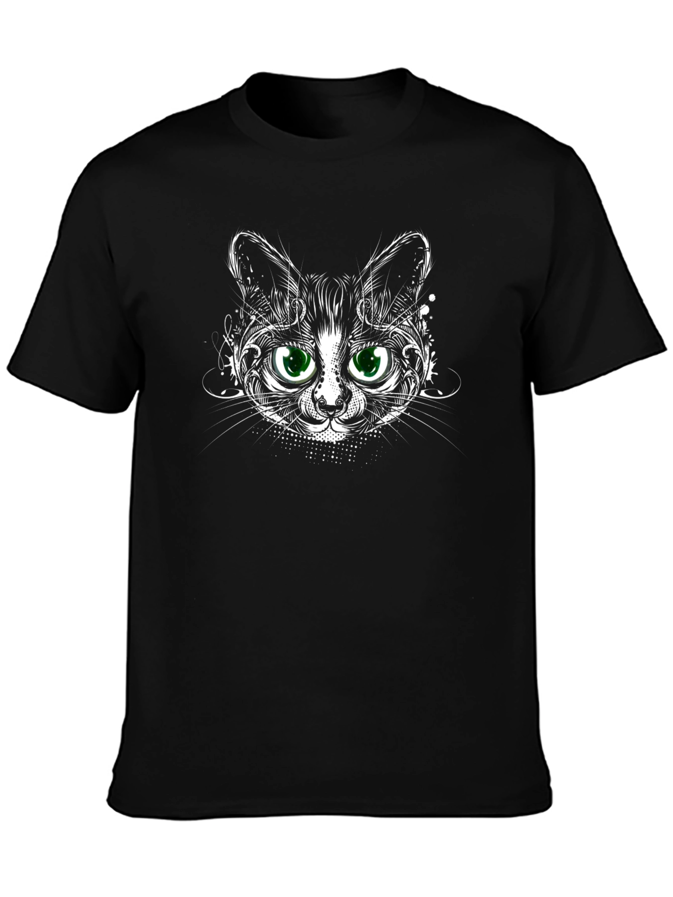 Cool Cat Graphic Tee - Black Cotton T-Shirt