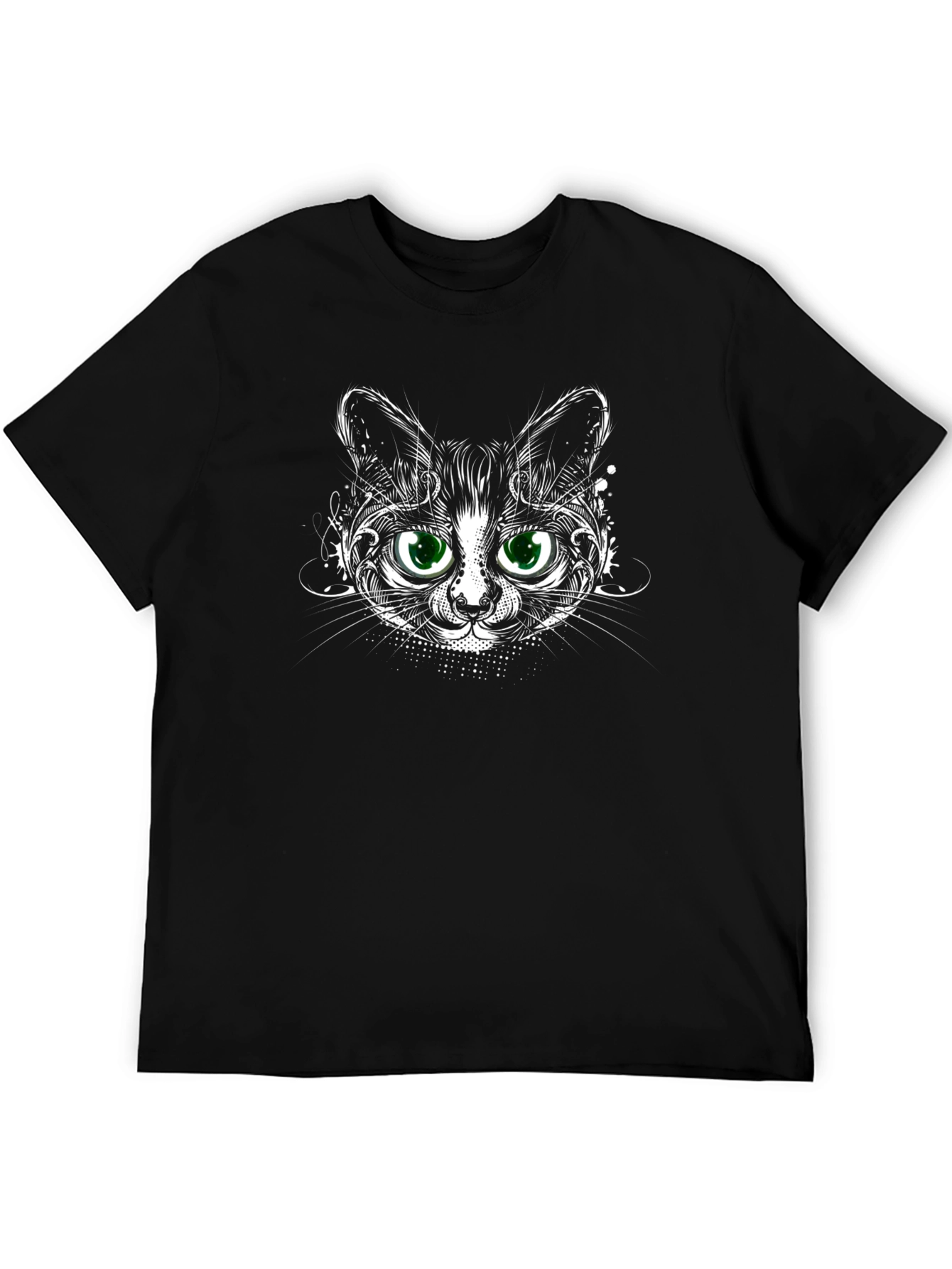 Cool Cat Graphic Tee - Black Cotton T-Shirt