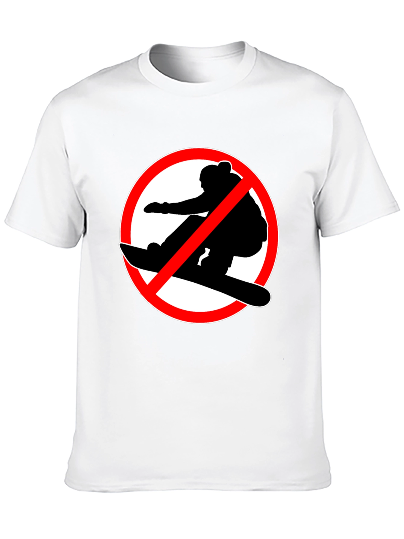No Snowboarding Black T-Shirt - Novelty Graphic Tee