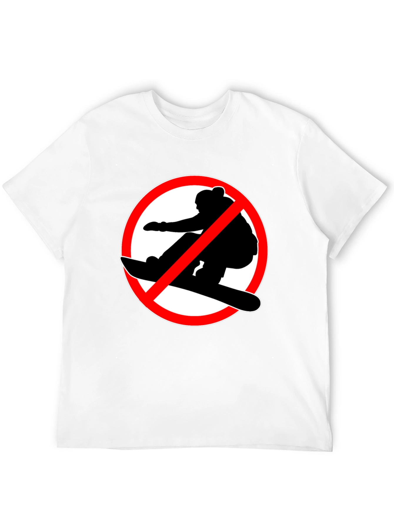 No Snowboarding Black T-Shirt - Novelty Graphic Tee
