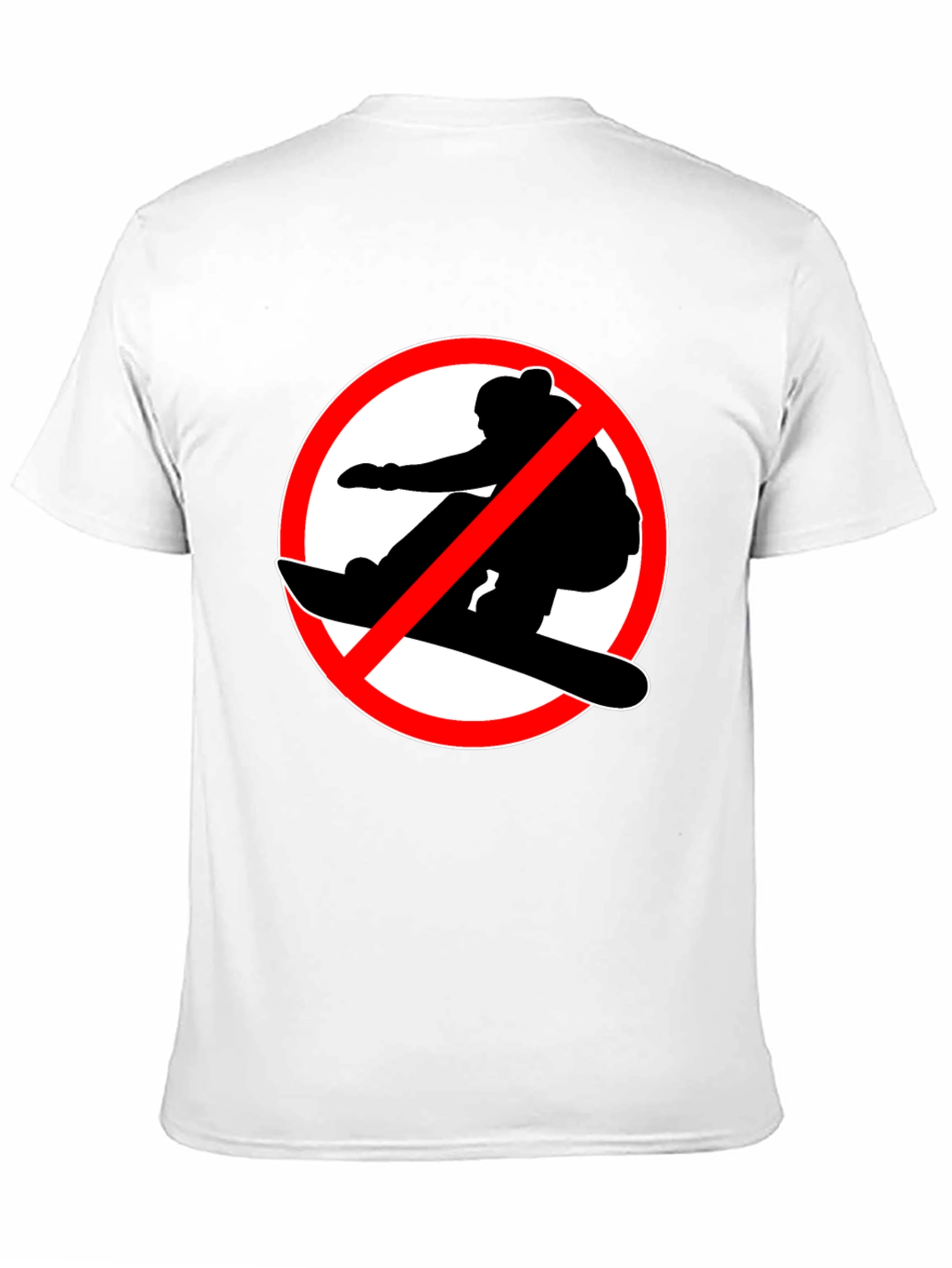 No Snowboarding Black T-Shirt - Novelty Graphic Tee