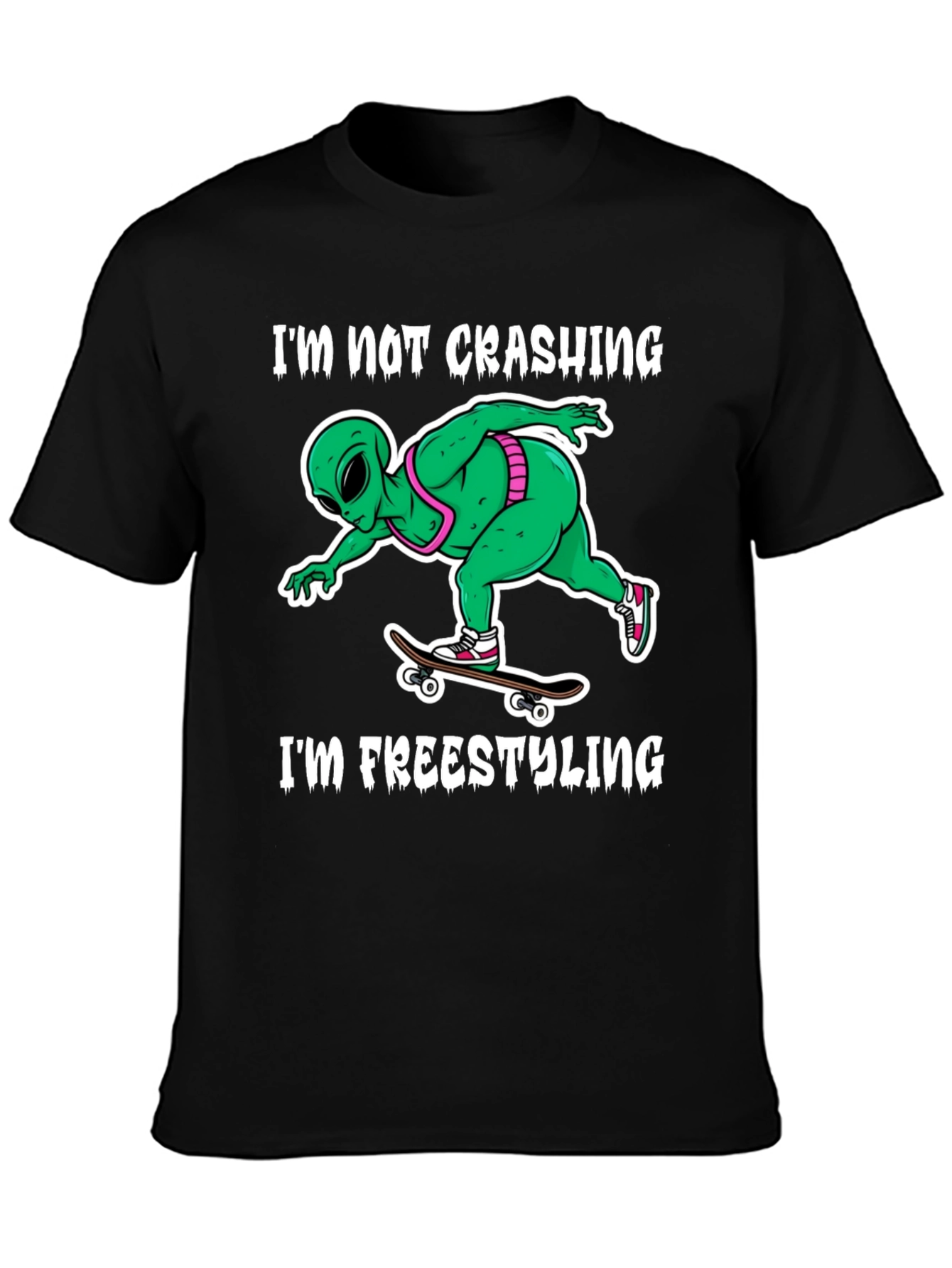 Alien Freestyling Skateboard T-Shirt